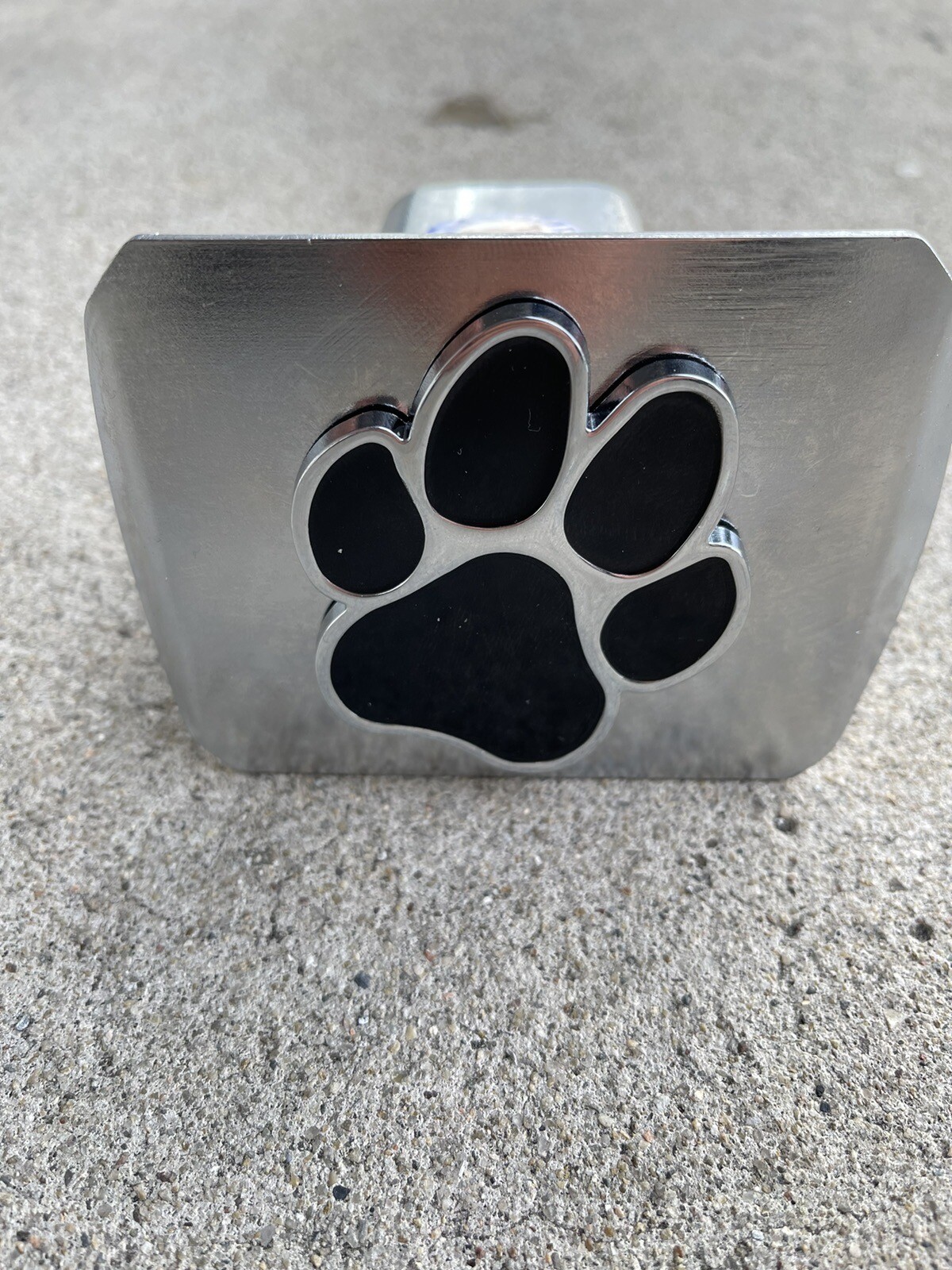 Paw Print Hitch Cover Solid Metal with Raised Chrome Metal Emblem 2″