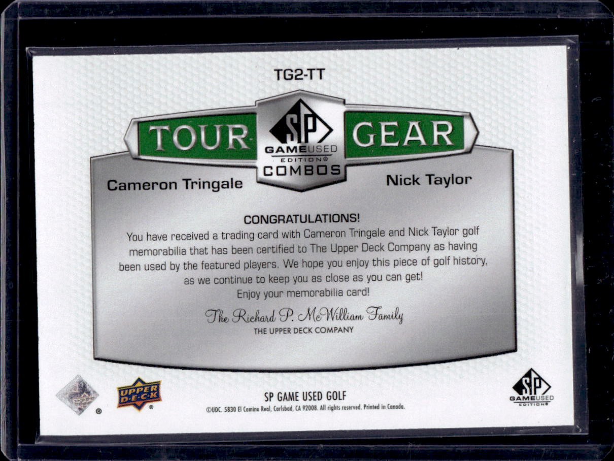 Cameron Tringale Nick Taylor 2024 SP Game Used Tour Gear Relic #TG2-TT