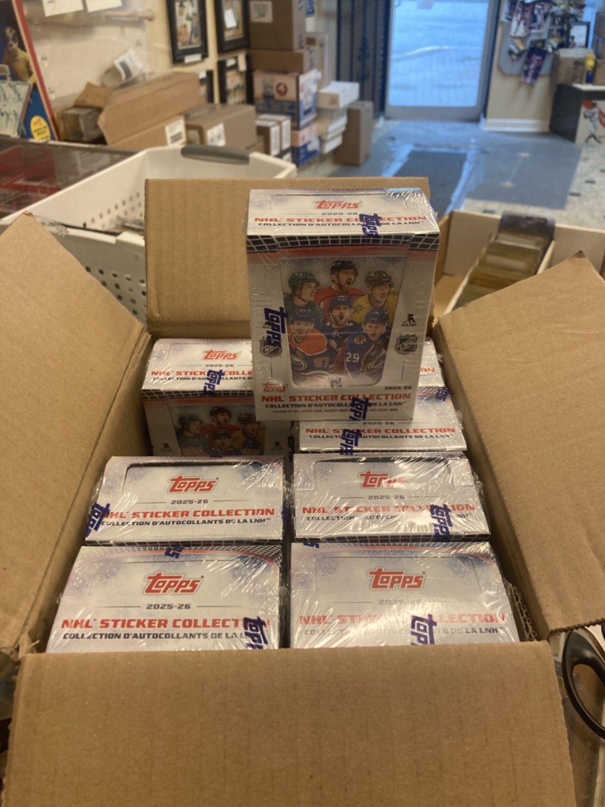 2025-26 Topps NHL Sticker Collection Box 50 Packs! FRESH FROM NEW CASE FREE SHIP