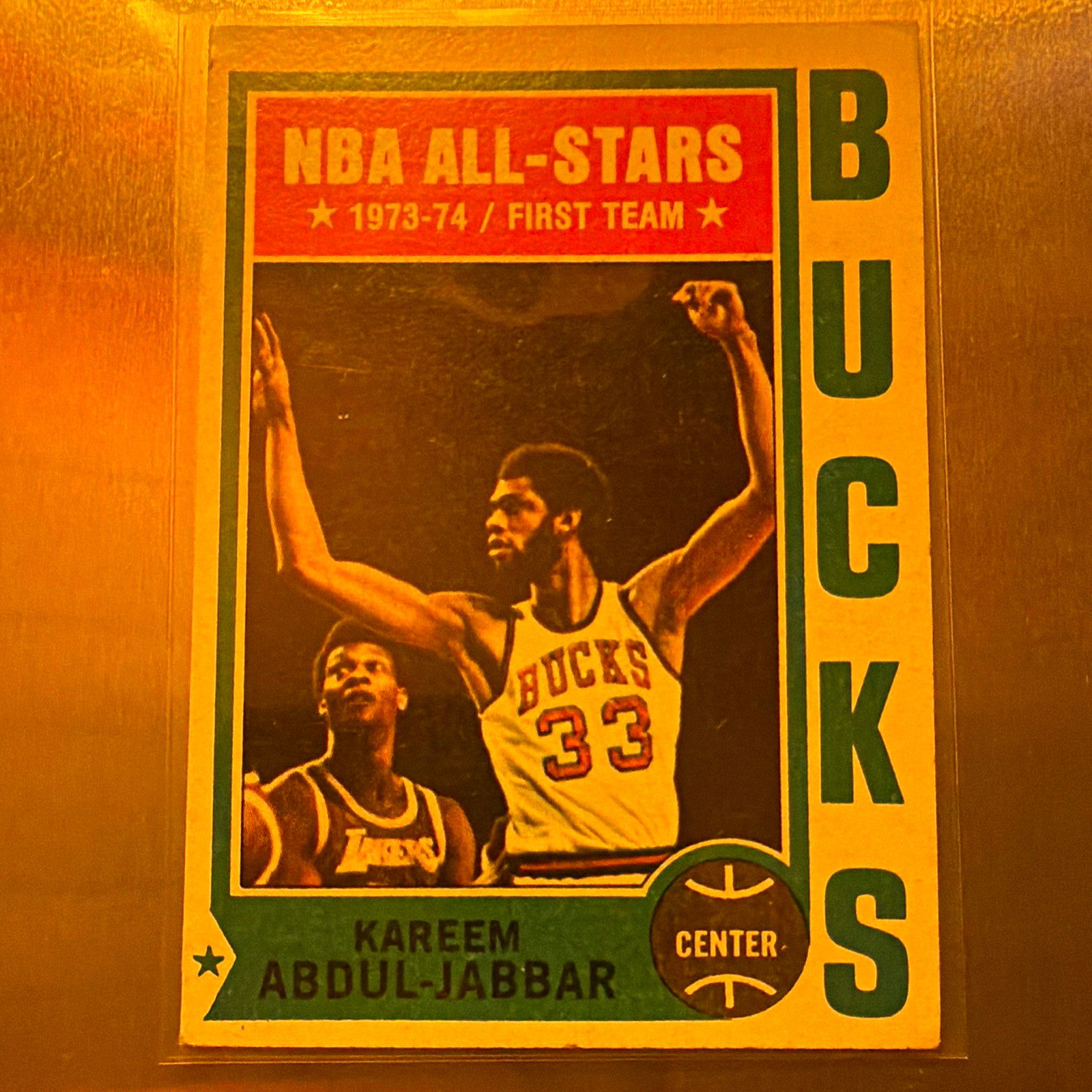 1974 Topps NBA All-Stars Kareem Abdul-Jabbar All-Star #1 Bucks Card