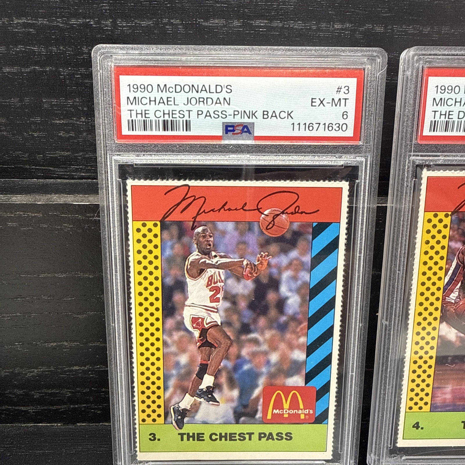 1990 McDonald Michael Jordan Pink Back 1-8 PSA Graded 3-6