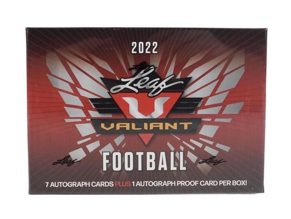 2022 Leaf Valiant Football Factory Sealed Hobby Box 7 Autographs