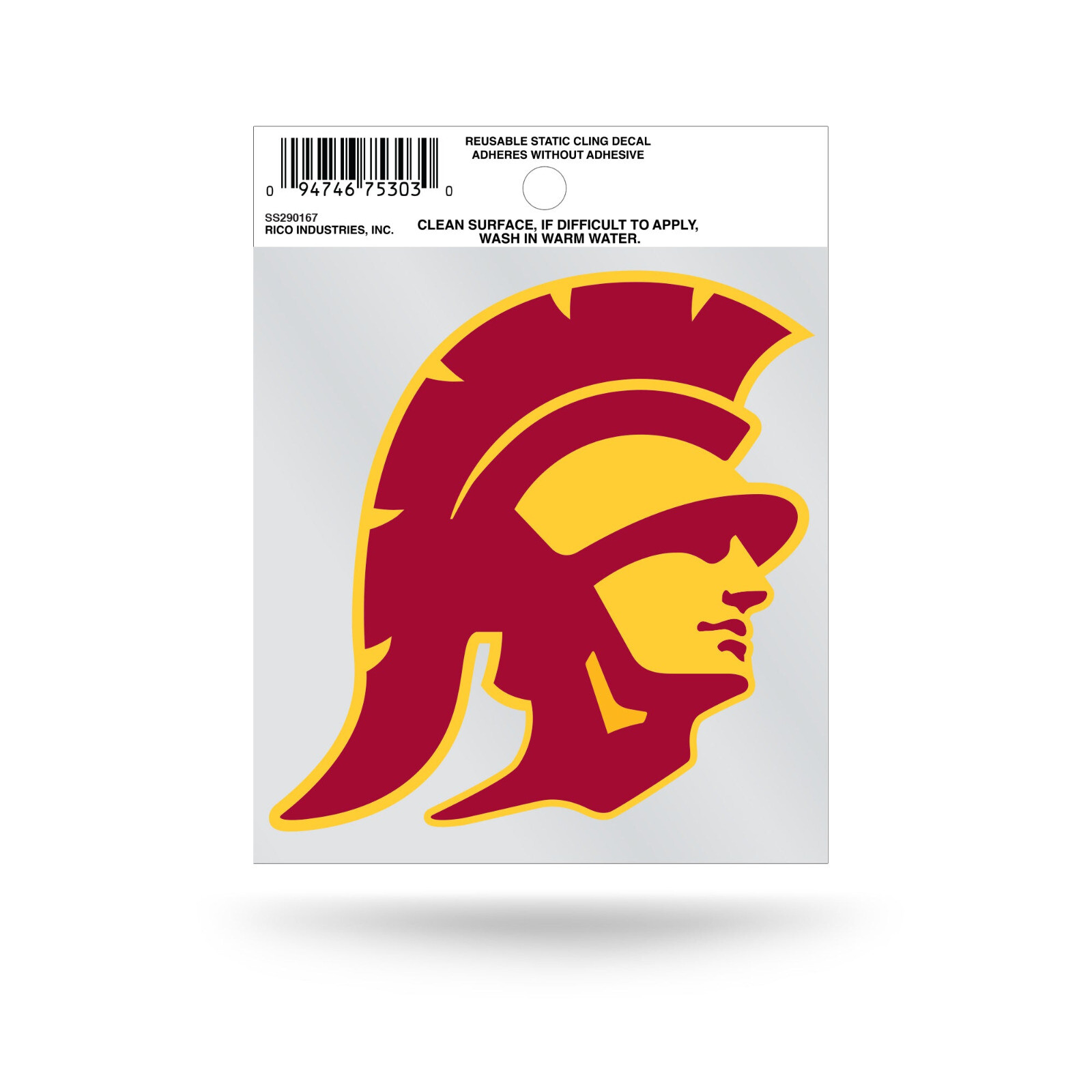 USC Trojans Head Logo Static Cling Sticker NEW!! Window or Car! NCAA 3×4 Inches