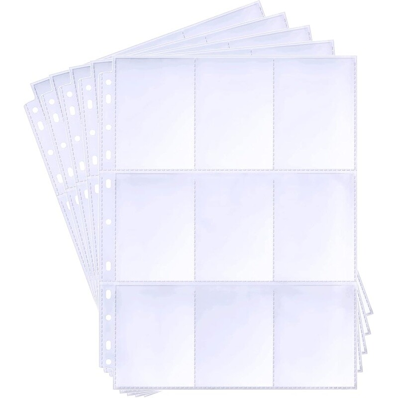 360 Pockets Binder Sleeves Double Sided Trading Card Pages Protector 3 Ring New