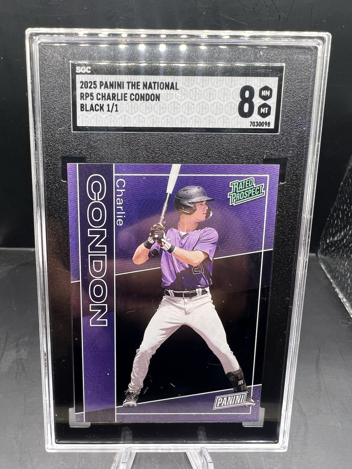 2025 Panini NSCC VIP #RP5 Charlie Condon Rated Prospect Black 1/1 ONE OF ONE