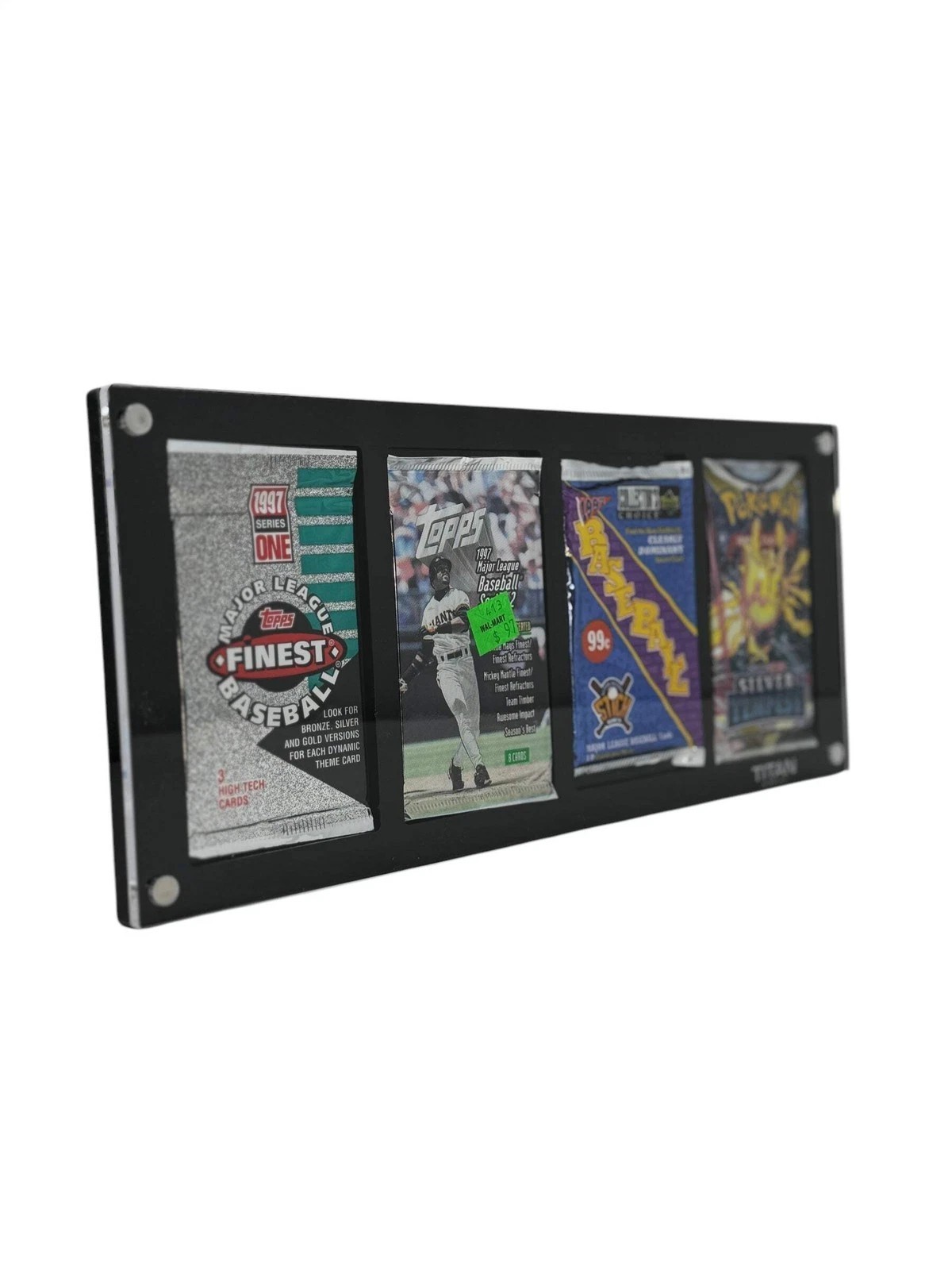 (4) Pack Hanging Wall Display Frame Magnetic Lid FITS Pokemon Booster Packs
