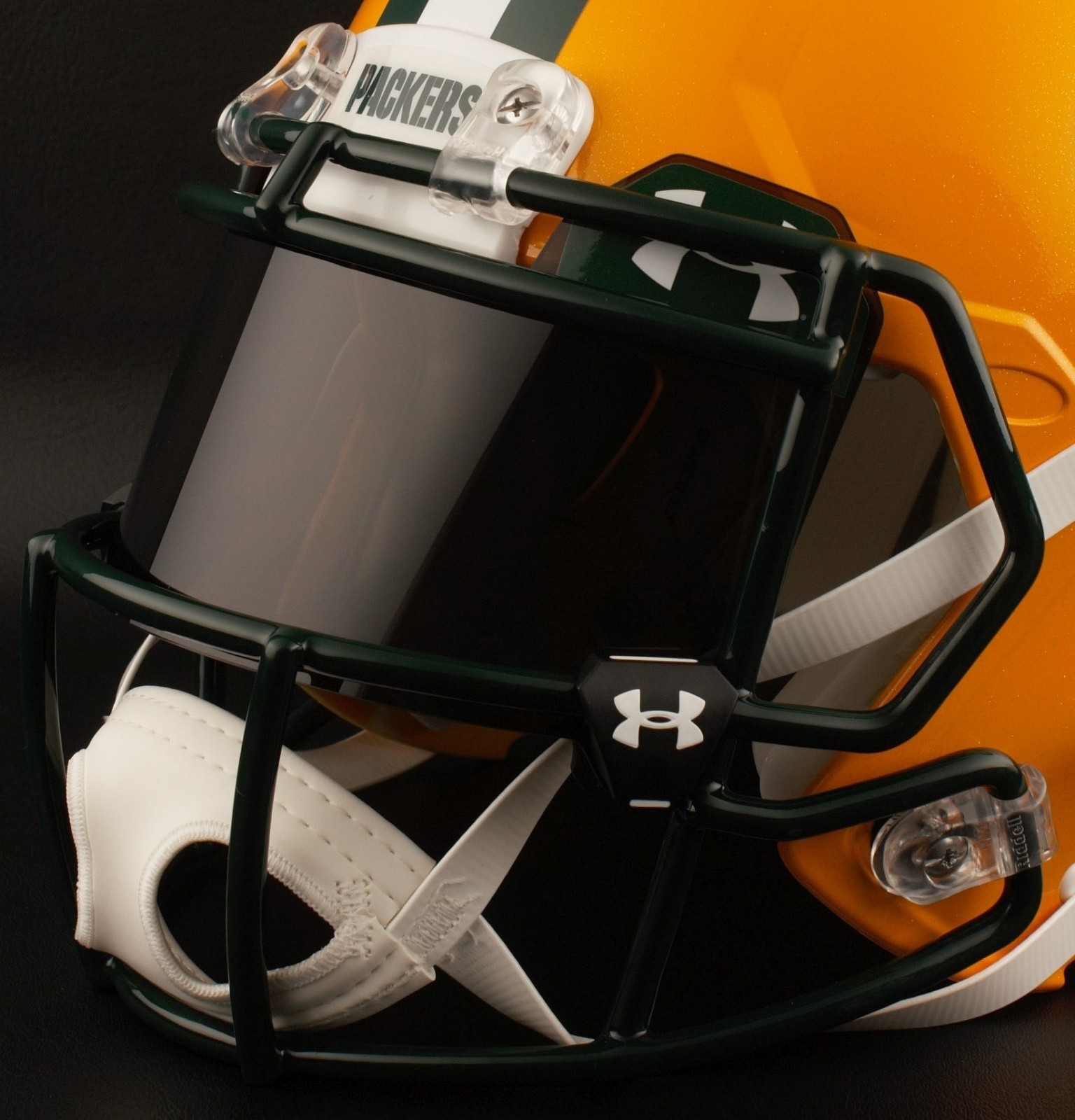 GREEN BAY PACKERS NFL Authentic GAMEDAY Football Helmet w/ BLACK-TINT Eye Shield
