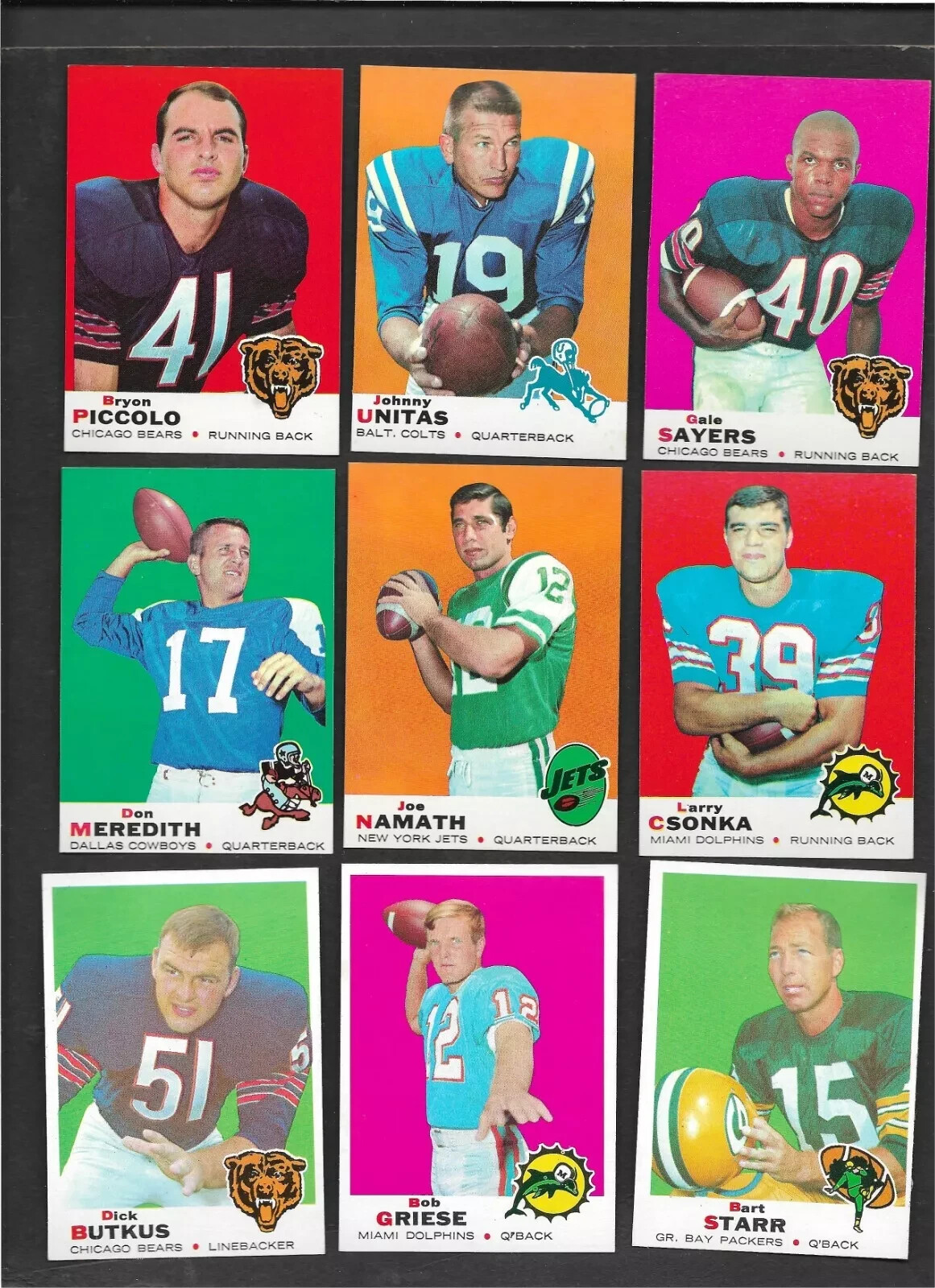 1969 TOPPS Football NFL Cards Singles to Complete Set U Pick Ex-MNT