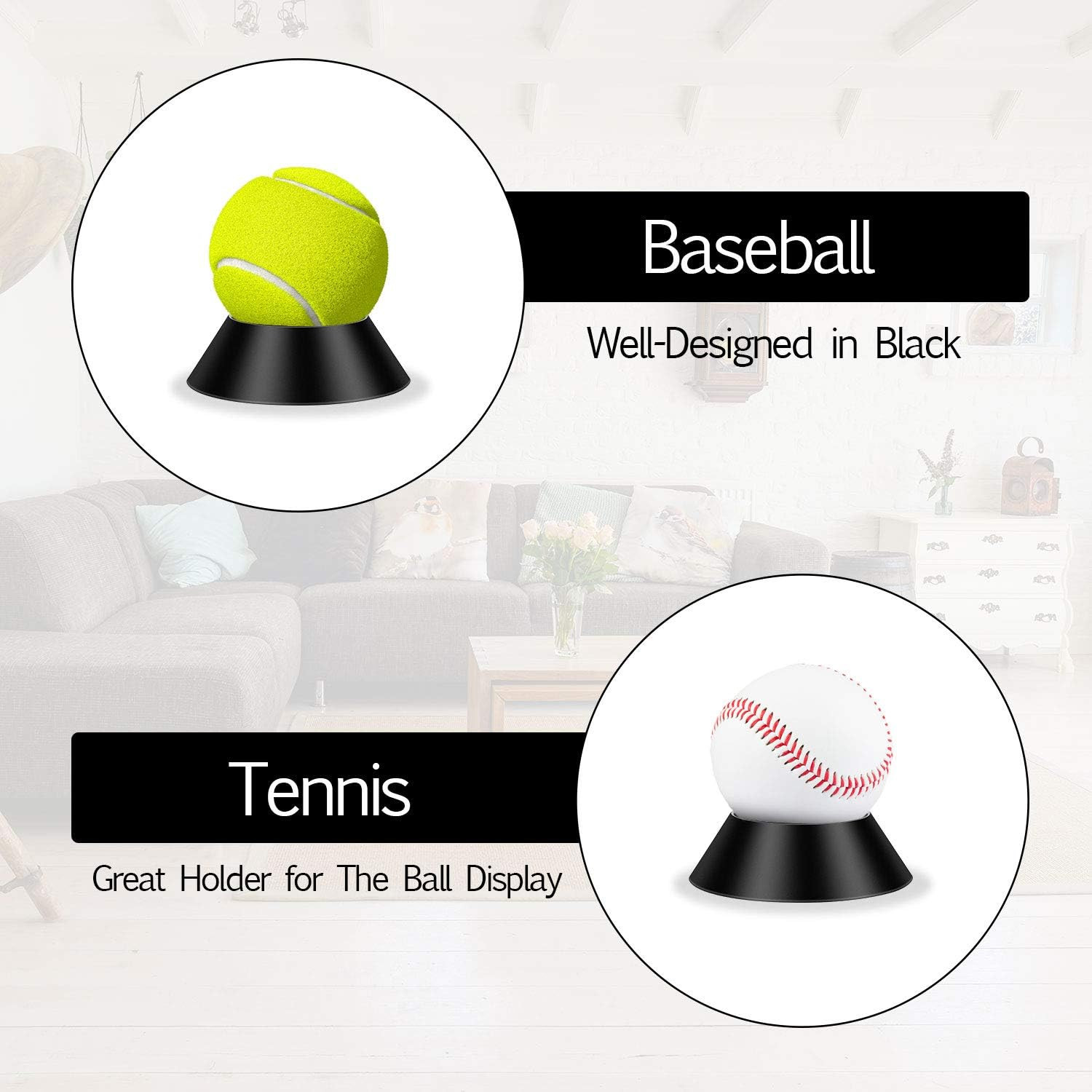 6 Pcs Memorabilia Ball Display Stand Pedestal Ball Stand Holder for Soccer Baske