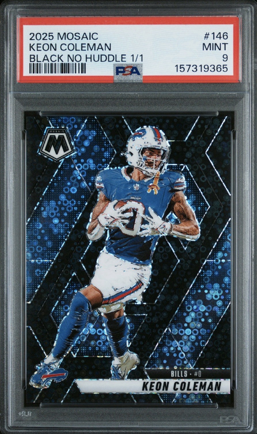 2025 Mosaic Keon Coleman No Huddle Black Disco 1/1 Bills
