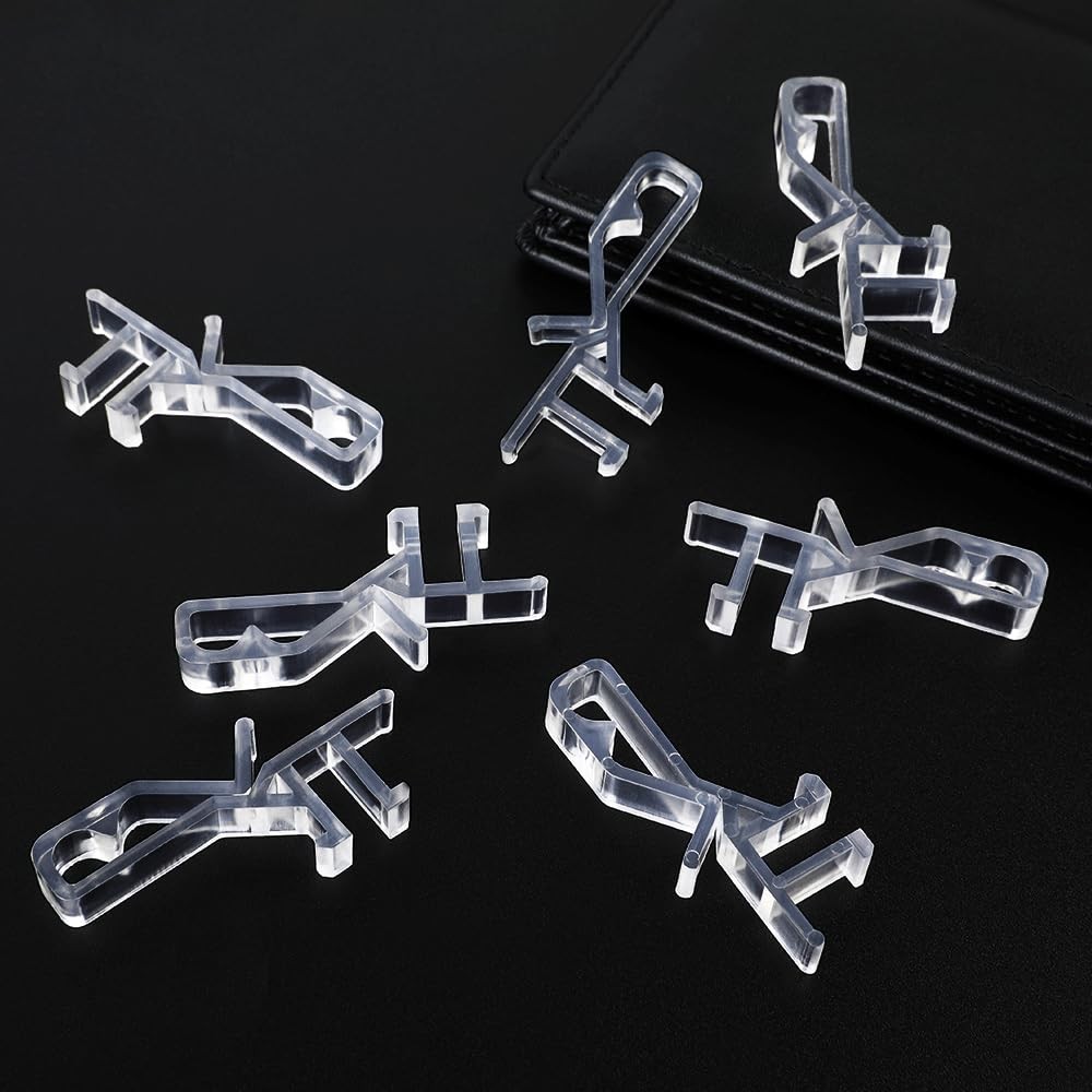 12 PCS Hidden Channel Valance Clips, 1-7/8inch Clear Plastic 1-7/8inch,