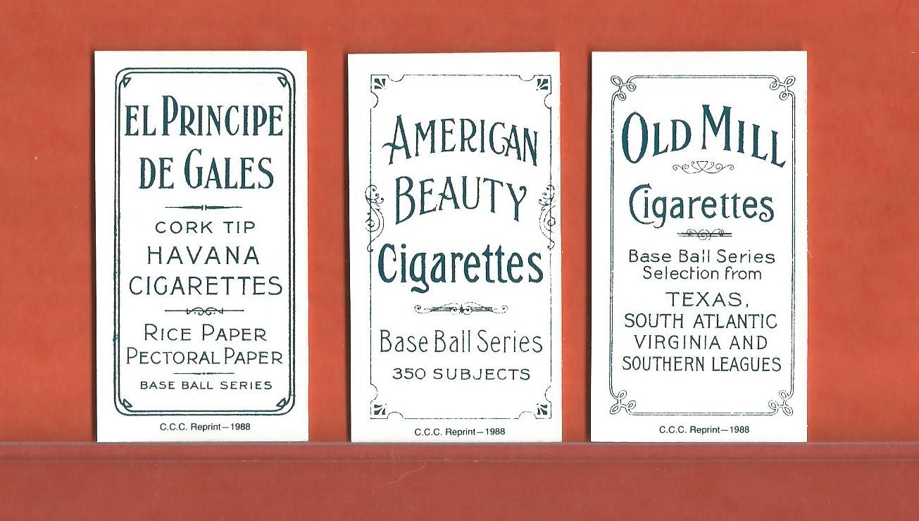 Johnny Evers Joe Tinker Frank Chance Cubs Lot (3) 1988 CCC Tobacco Cards