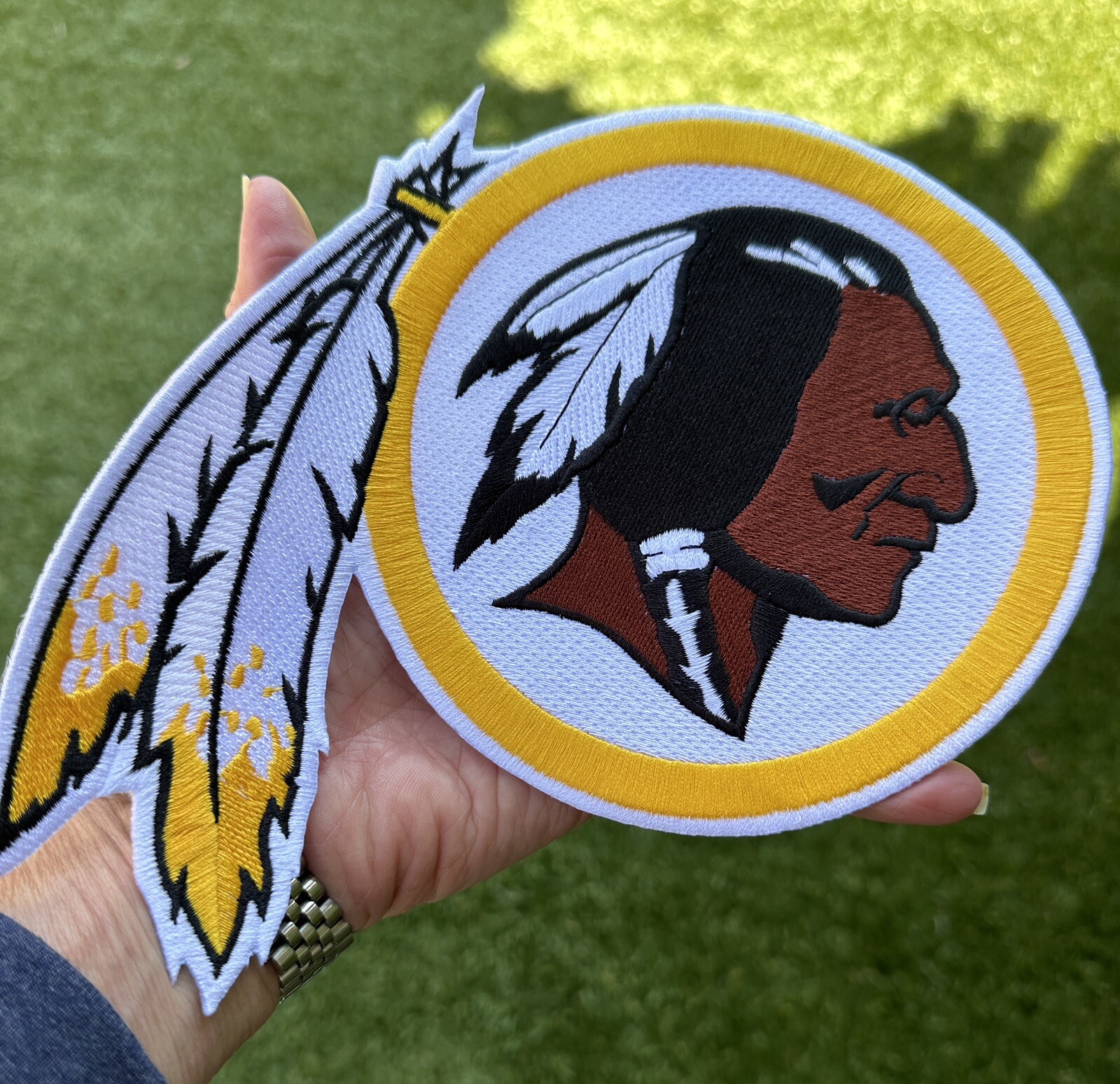 WASHINGTON REDSKINS BIGGEST 9.5” Patch Iron On Embroidered USA Seller