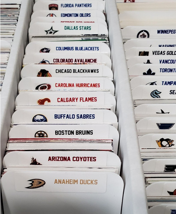 (33) STANDARD Sports Card Dividers with 33 FREE NHL Teams Labels