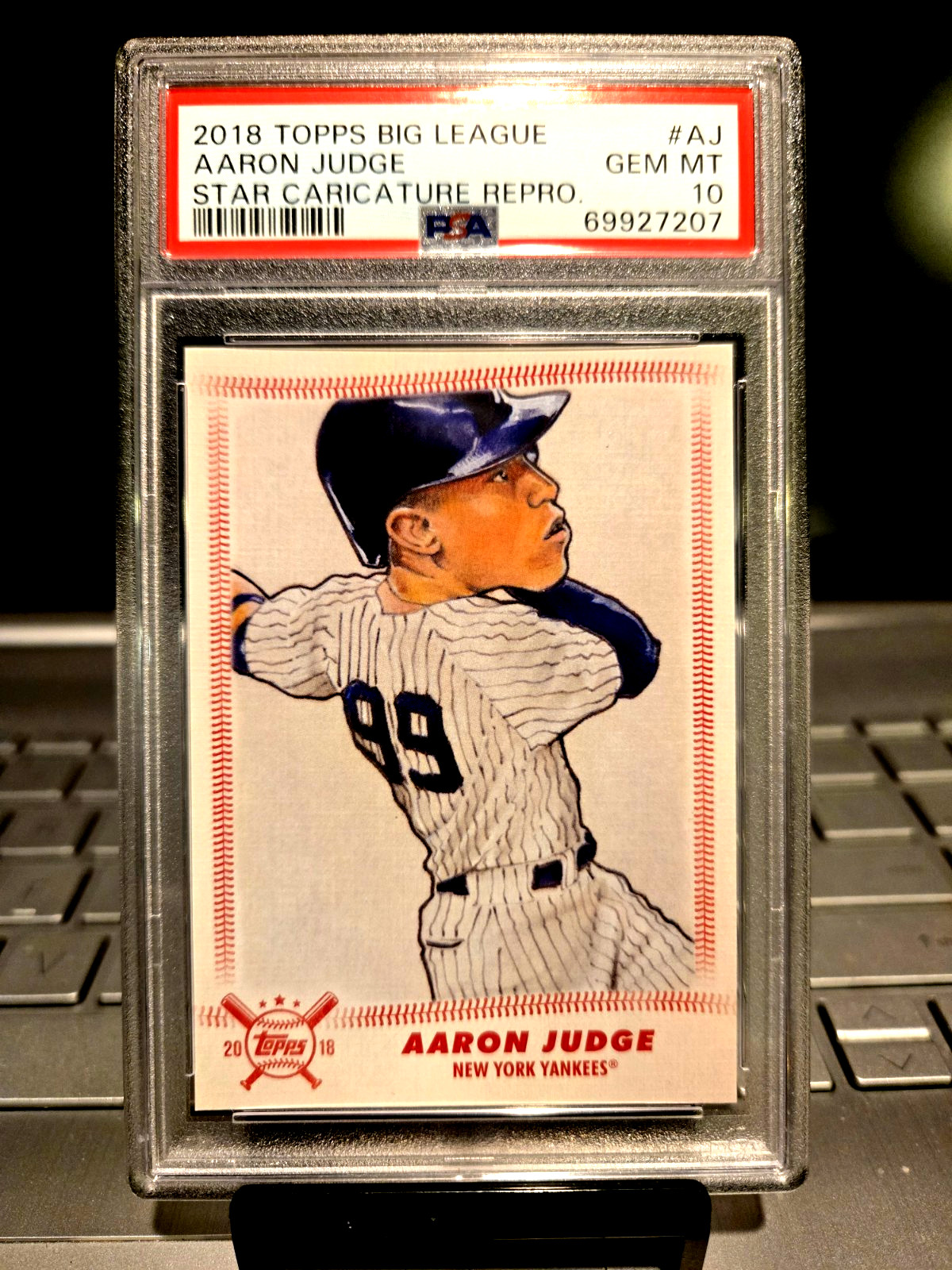 2018 Topps Big League Aaron Judge Star Caricature Repro. #AJ Gem Mt. 10 ” POP-16