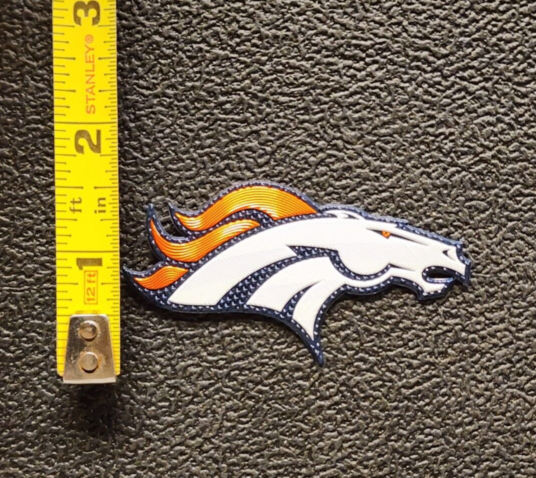 NFL Denver Broncos Team Logo Iron On Football Patch 3 X 1 1/2 Inches
