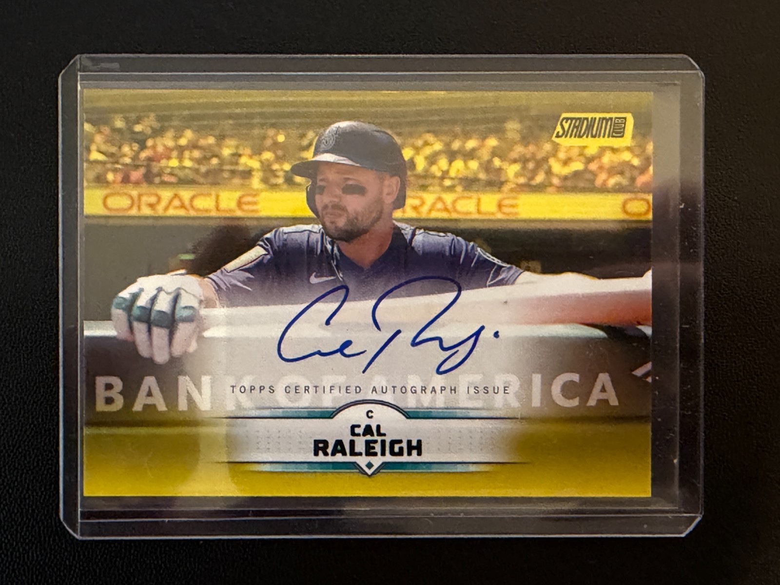 2025 Topps Stadium Club CAL RALEIGH Auto Yellow Foil Seattle Mariners #SCBA-CRA