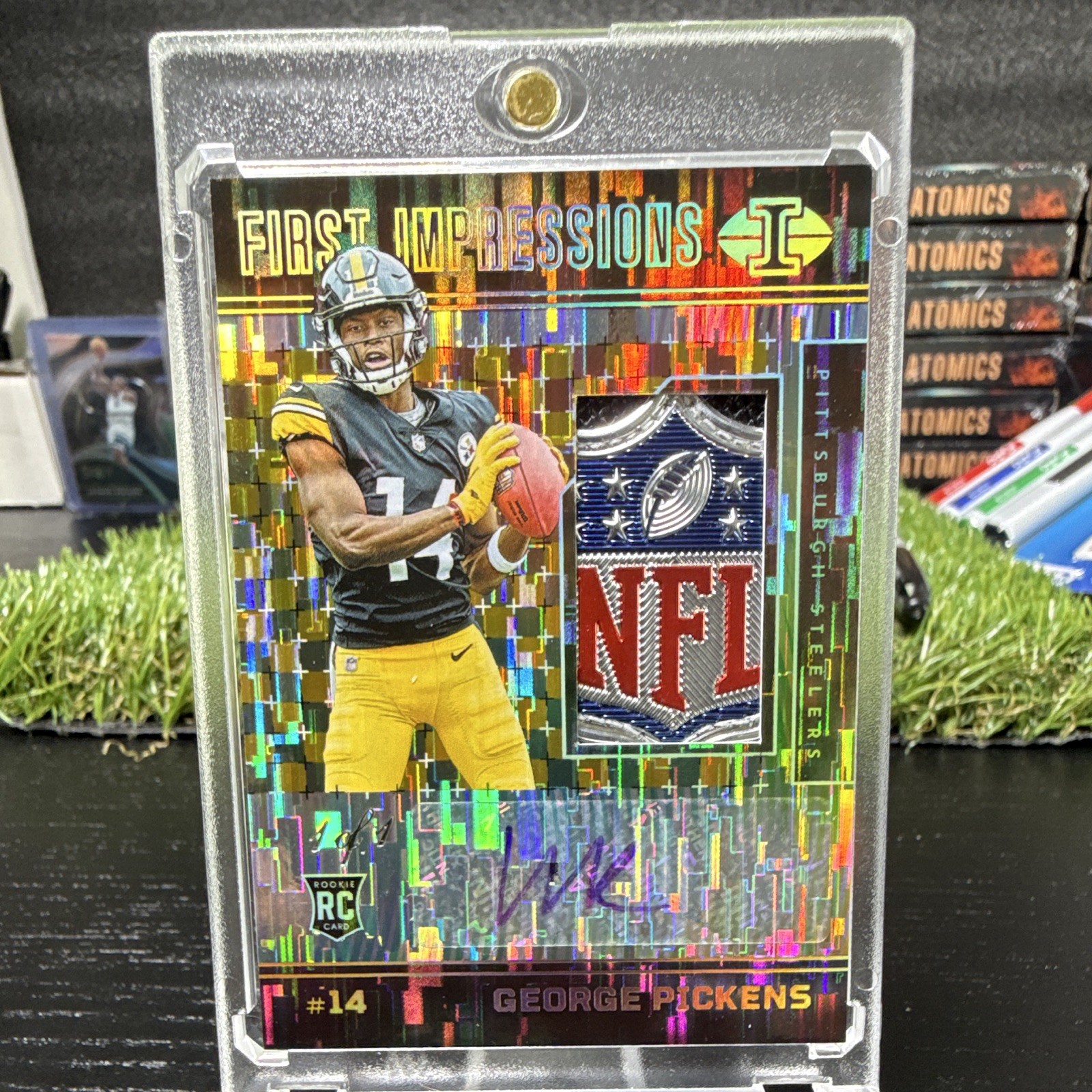 Panini 2022 Illusions George Pickens First Impressions RPA SHIELD 1/1 #115 NFL