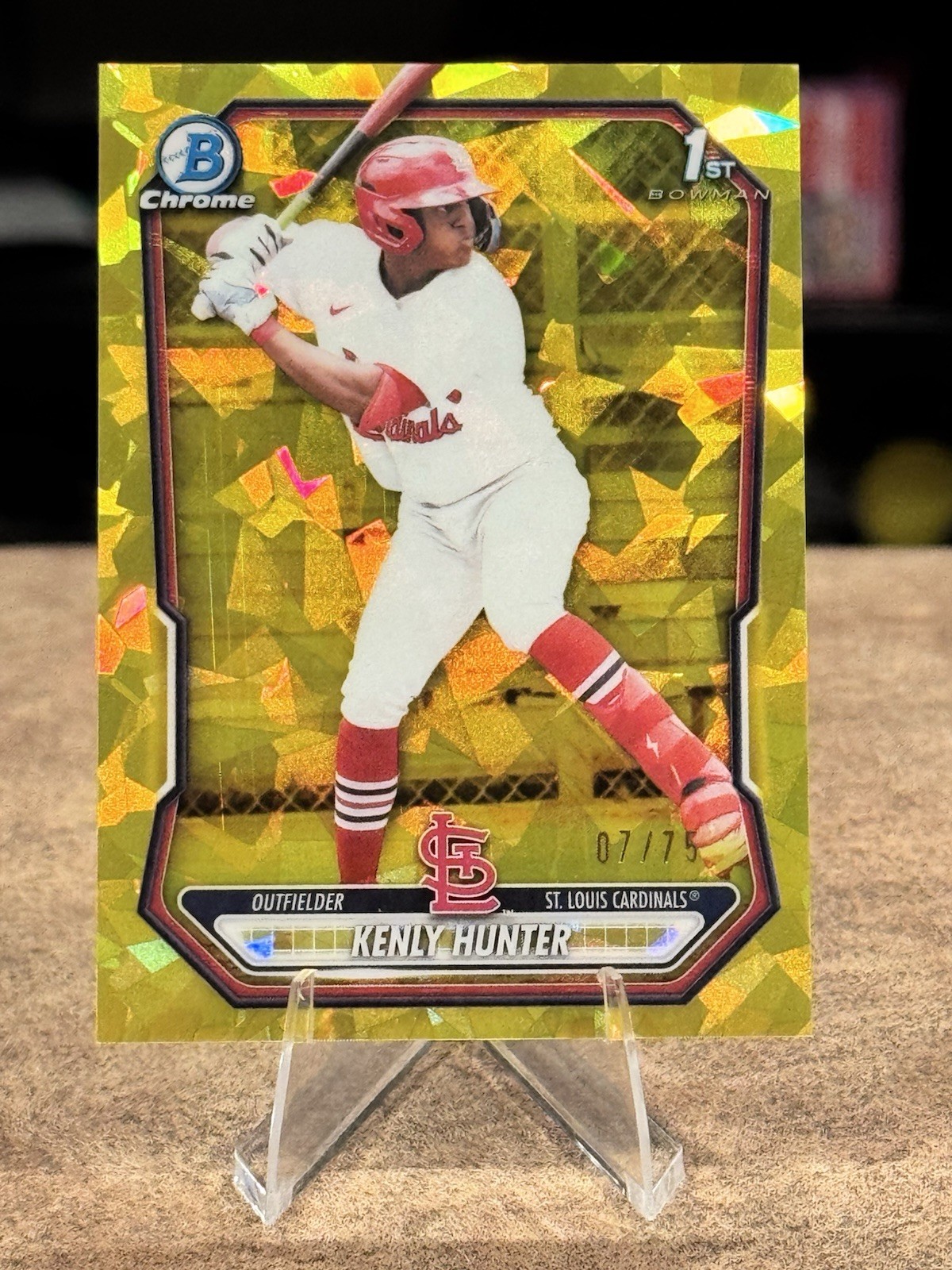 2026 Bowman Sapphire Kenly Hunter 1st Yellow Refractor #BCP-130 Cardinals /75