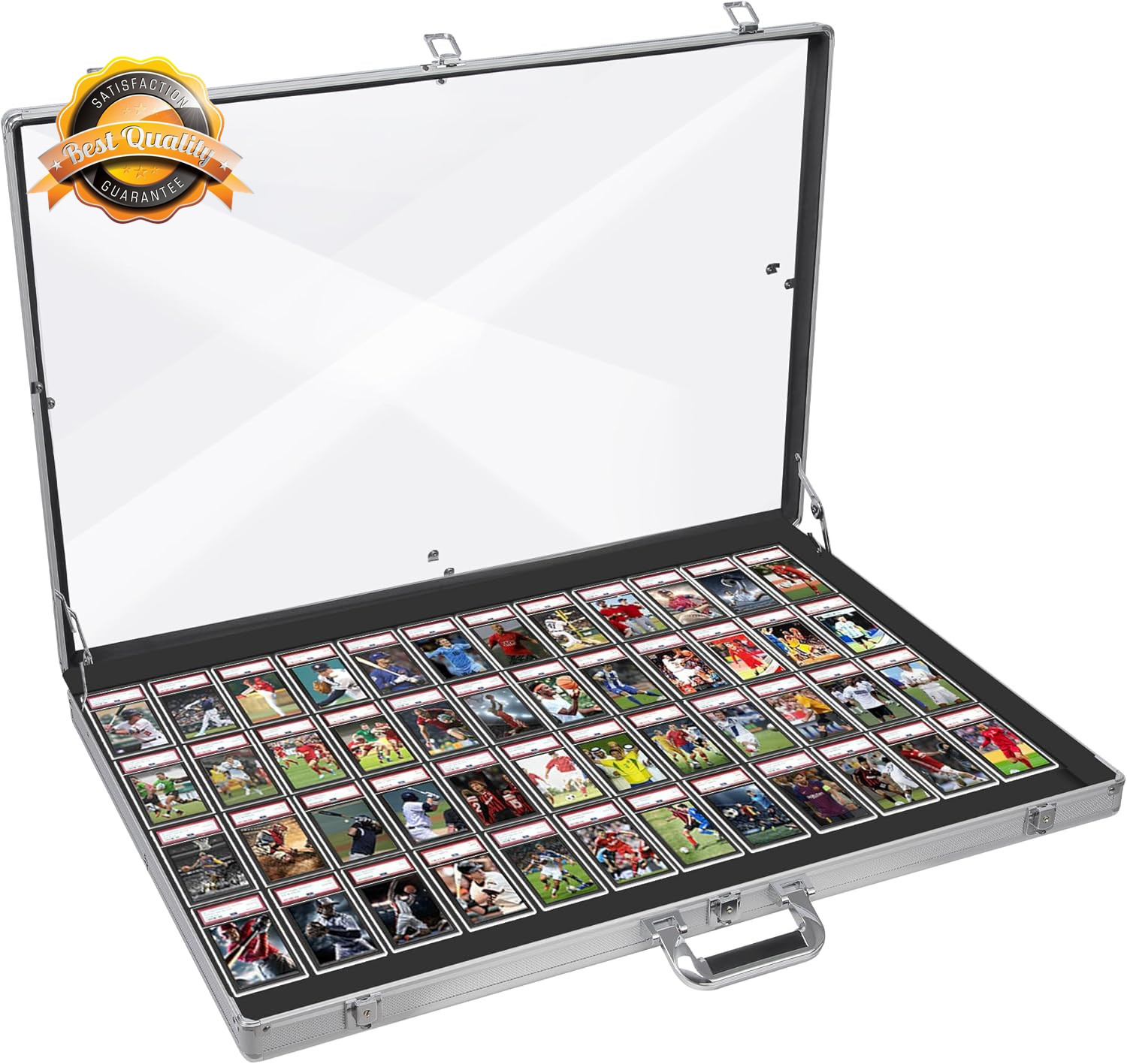 Aluminum Glass Display Case 34x22In Lock Tabletop Cards Jewelry MTG XL