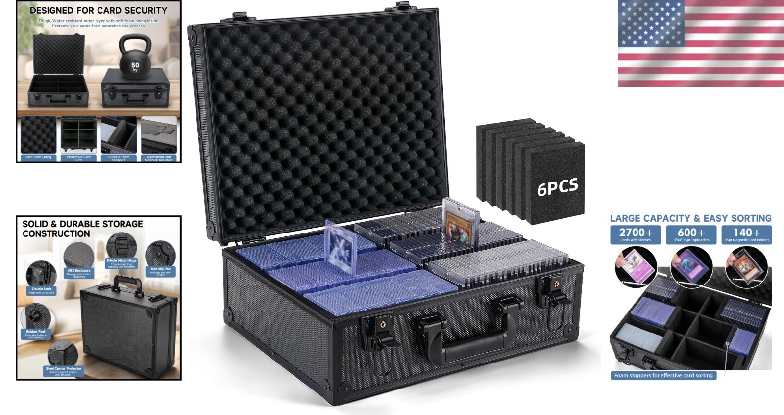 Large Capacity Trading Card Storage Box – Fits 600+ Cards