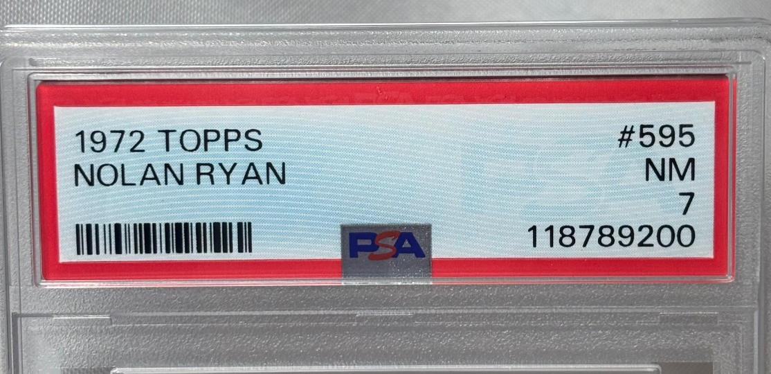 1972 Topps NOLAN RYAN Baseball Card #595 PSA 7