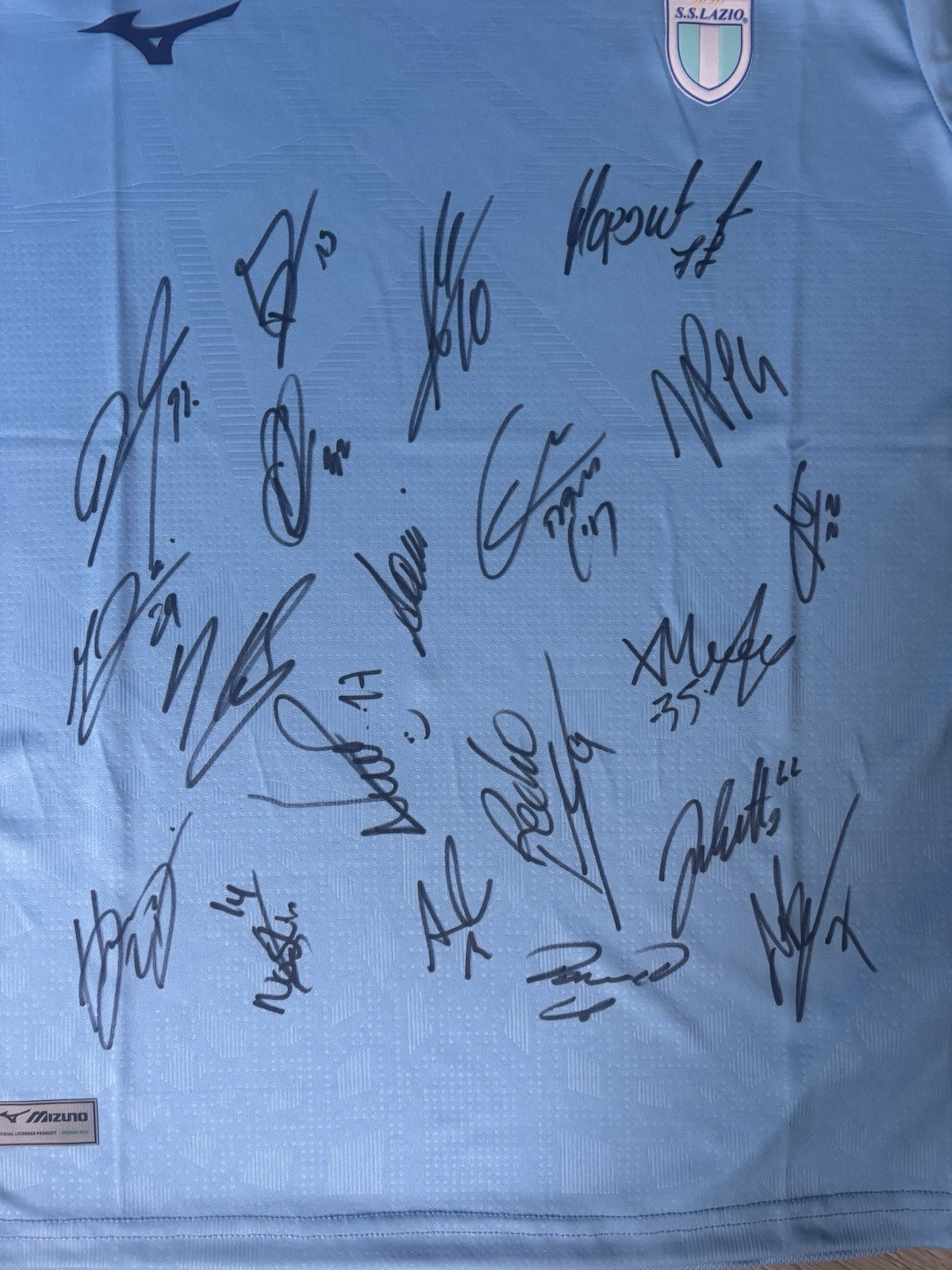 MULTI SIGNED Rare Official FULL SQUAD SS Lazio Home 25/26 Jersey PROOFS/COA