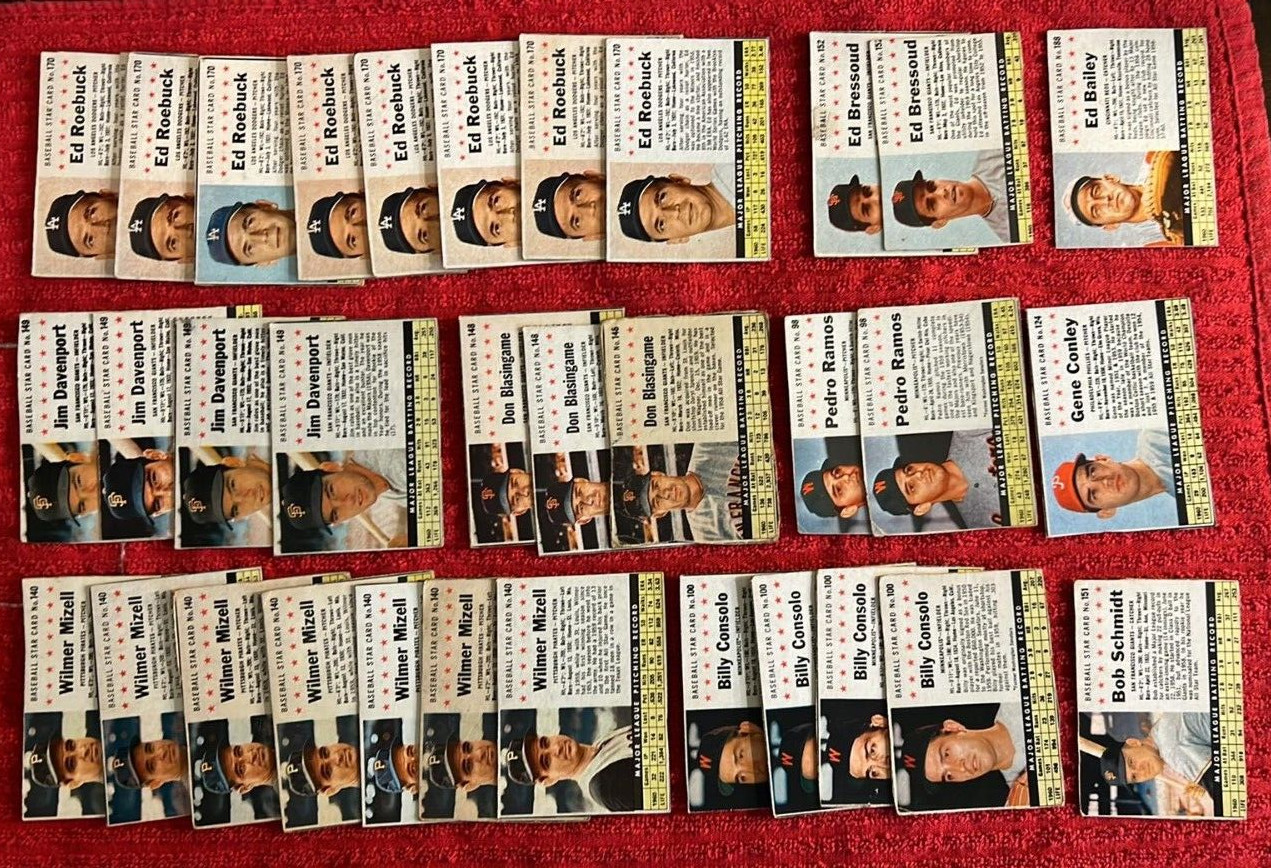 READ READ HUGE 150CT 1961 1962 POST BASEBALL CARD LOT DUPLICATES READ READ READ!