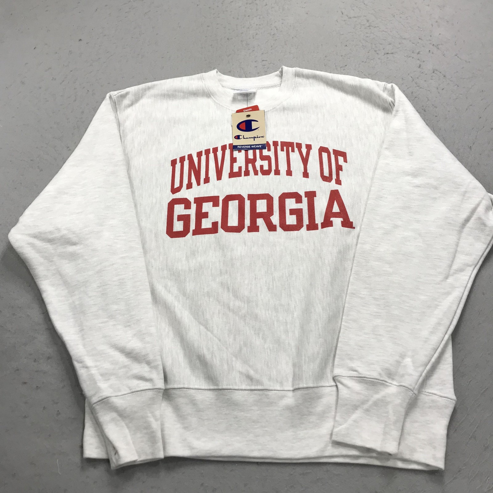 Georgia Bulldogs Sweatshirt Mens Large Gray Champion Reverse Weave Crewneck NWT