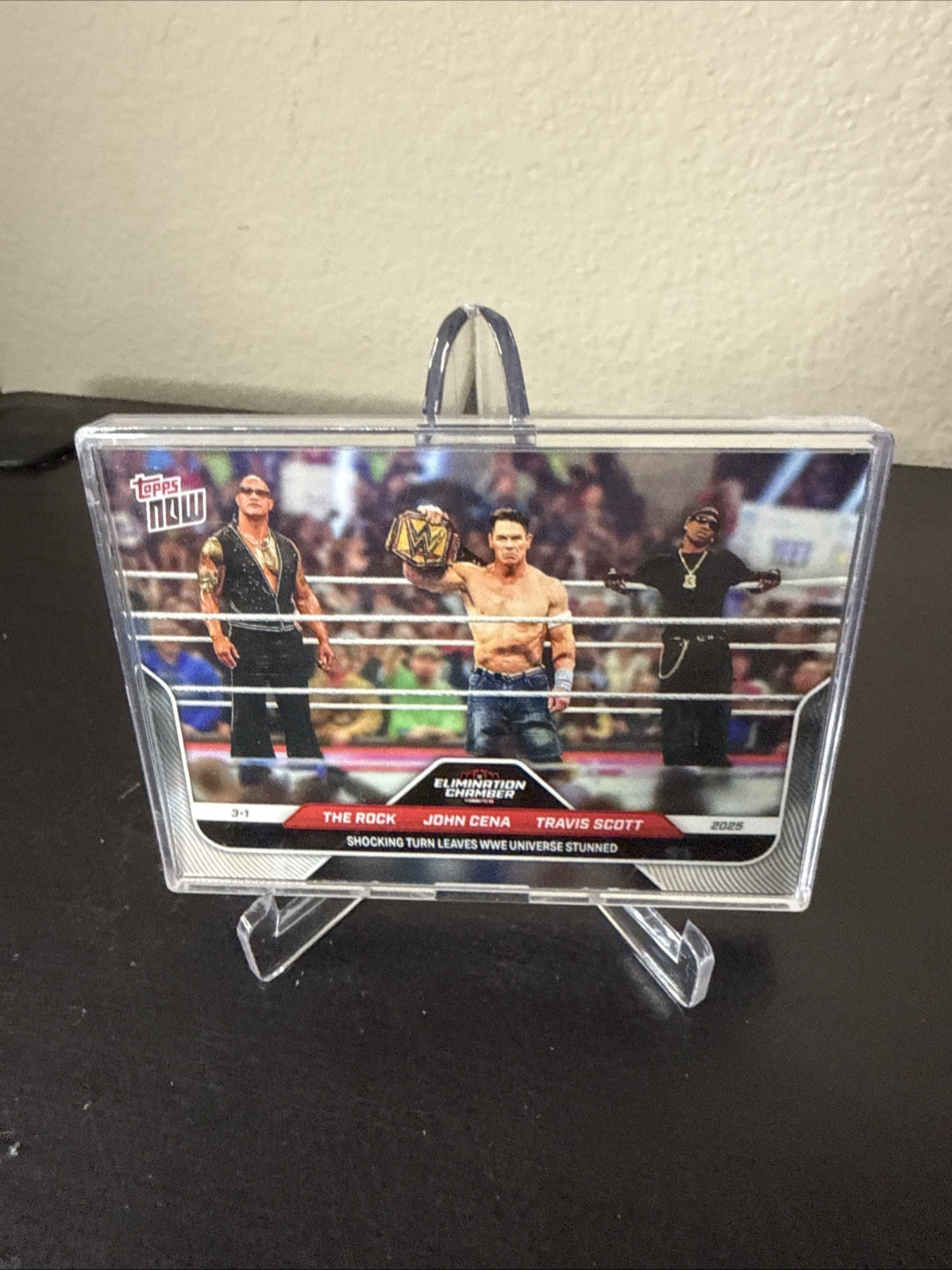 The Rock John Cena Travis Scott 2025 Topps Now WWE #27 Trading Card