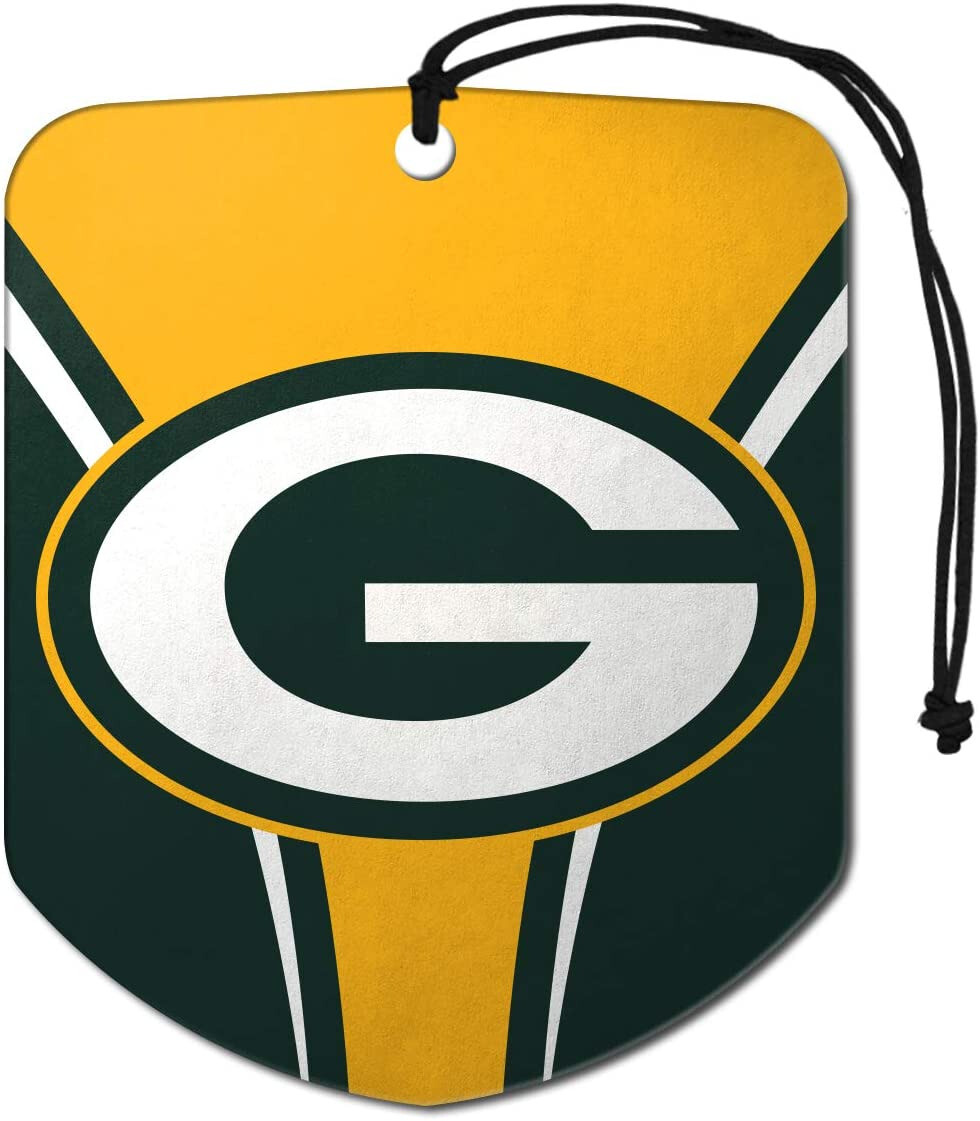 Green Bay Packers Air Freshener Fresh Scent 2 Pack Car Truck NEW 3×3 Inches