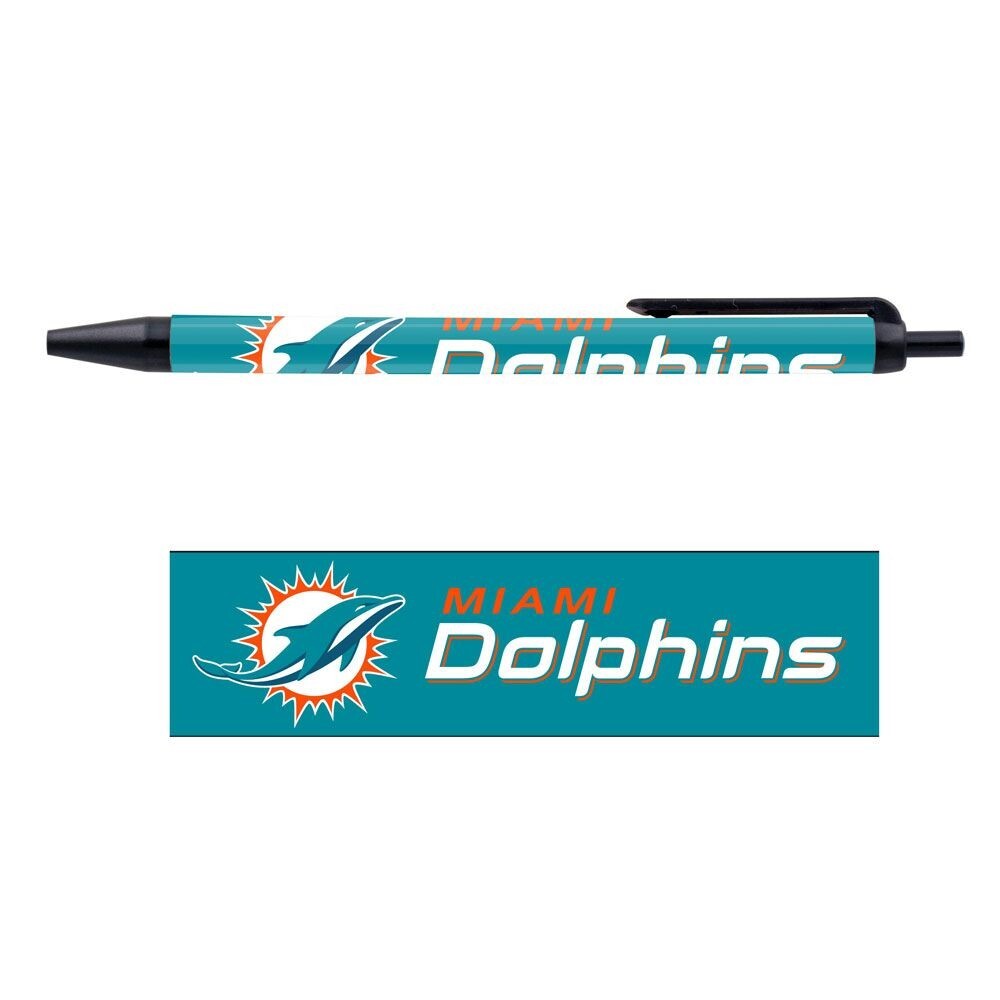MIAMI DOLPHINS TEAM LOGO 5-PACK CLICK PENS NEW WINCRAFT 🐬