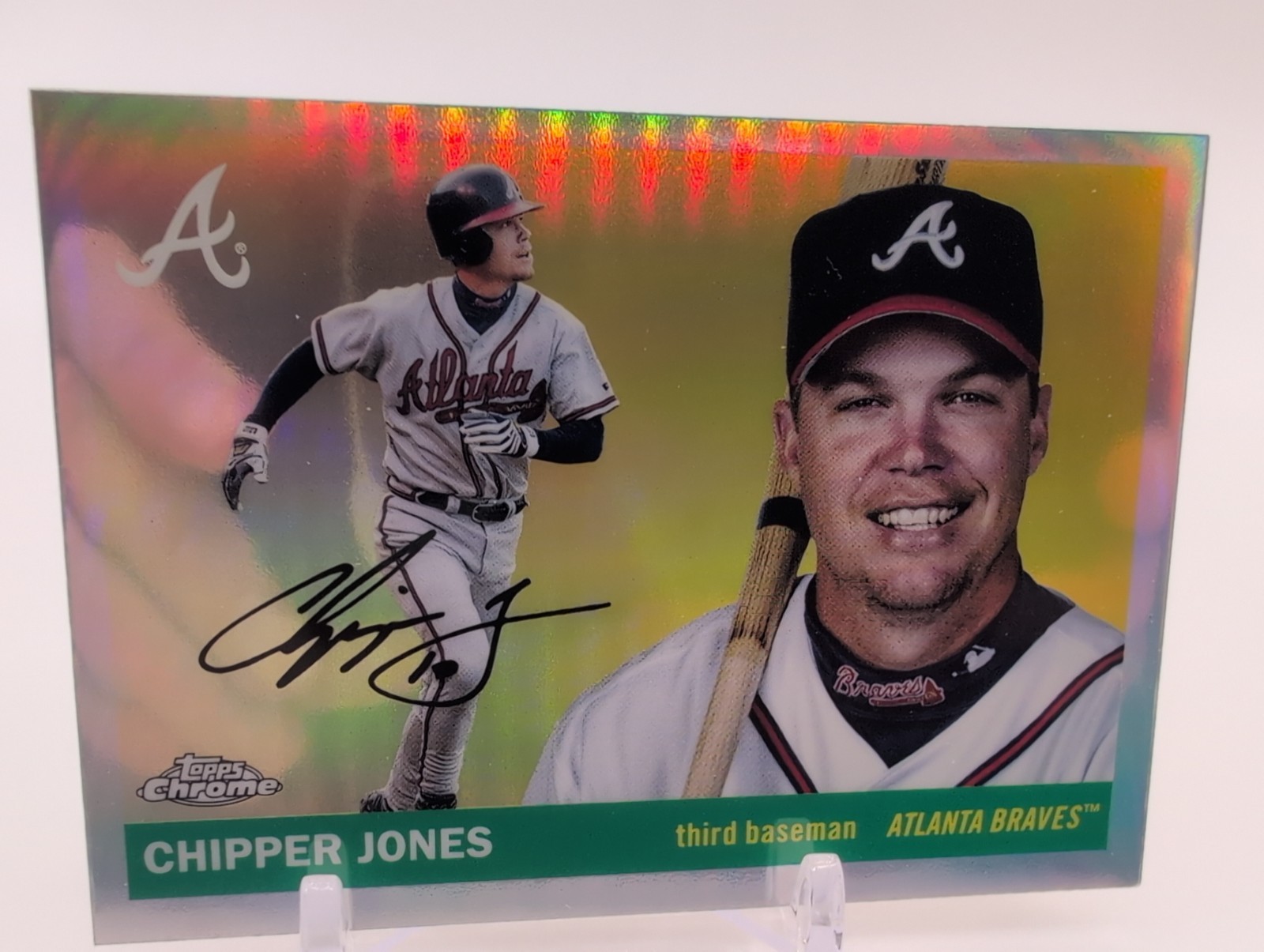 2025 TOPPS CHROME PLATINUM REFRACTOR #374 CHIPPER JONES ATLANTA BRAVES