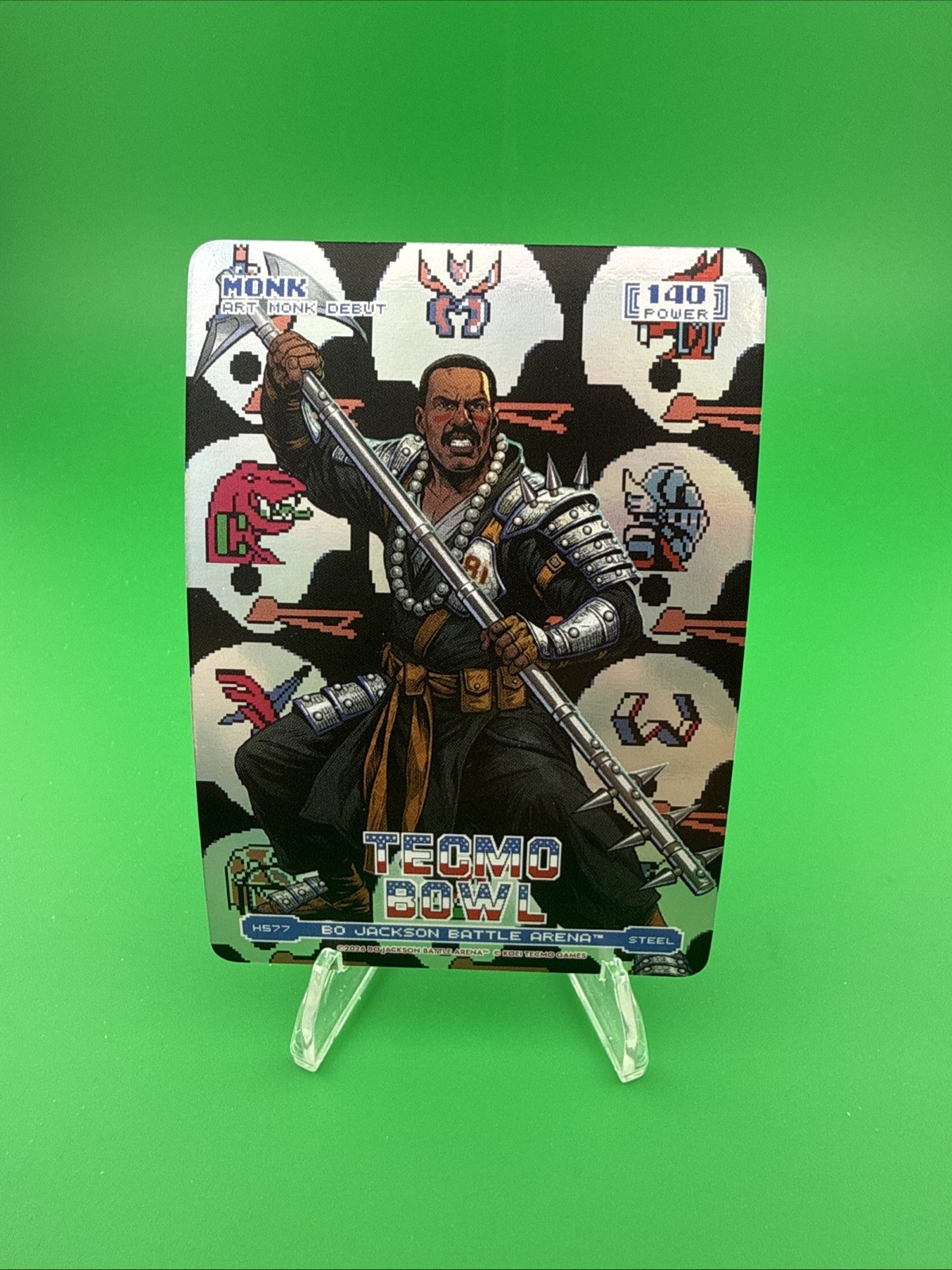 2026 Bo Jackson Tecmo Bowl MONK Art Monk Helmets Battlefoil H577 SP Steel