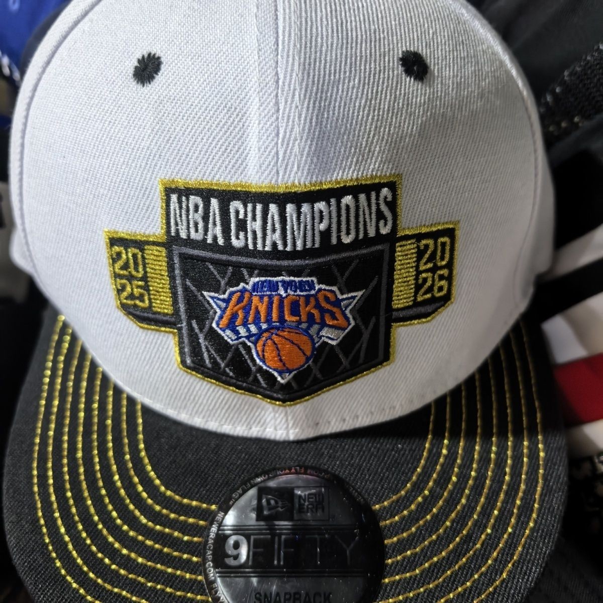 New York Knicks 2026 NBA Champions Locker Room Hat NewEra Replica-White