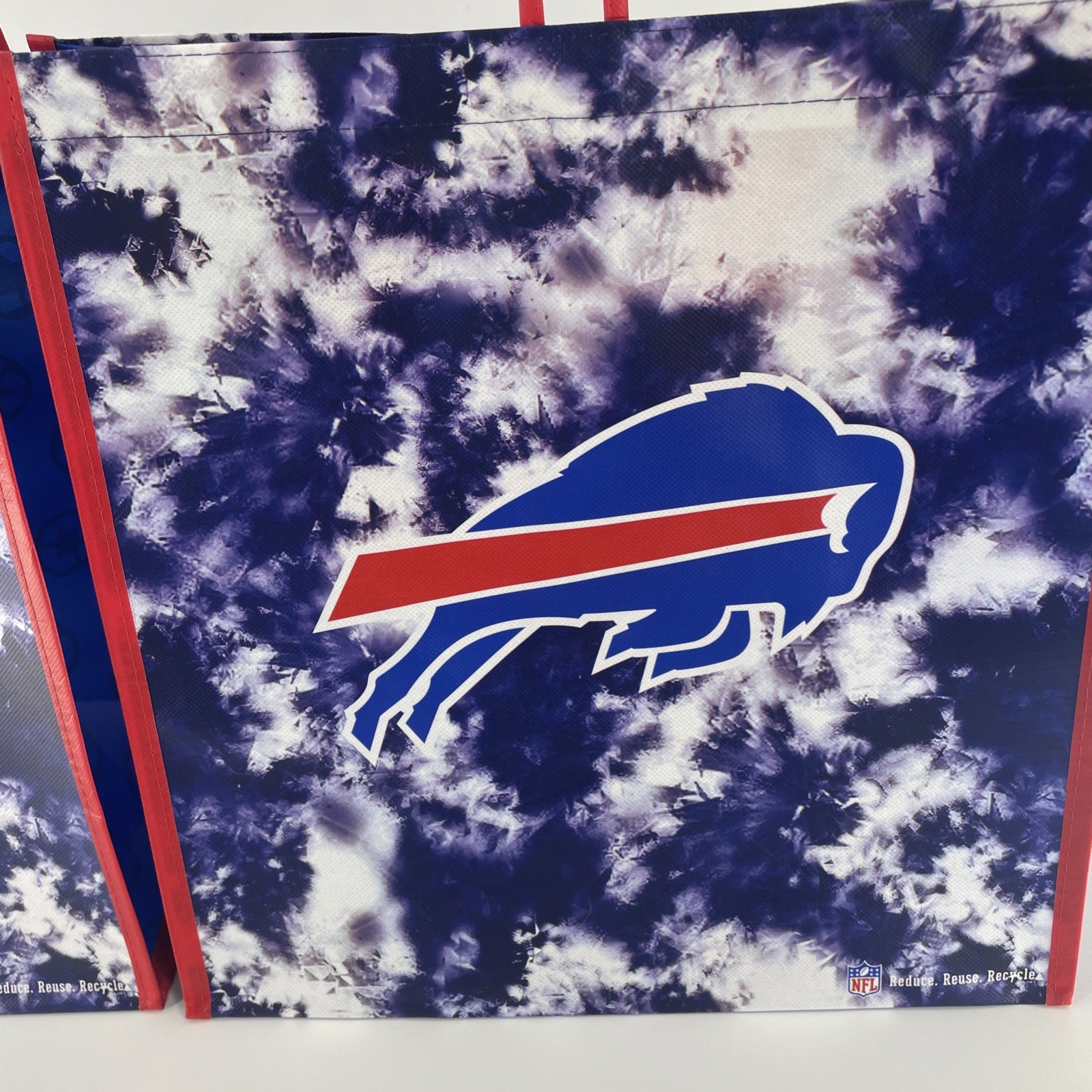 Buffalo Bills Reusable Tote NFL Team Logo Grocery Tote Shopping Bag Lot of 2