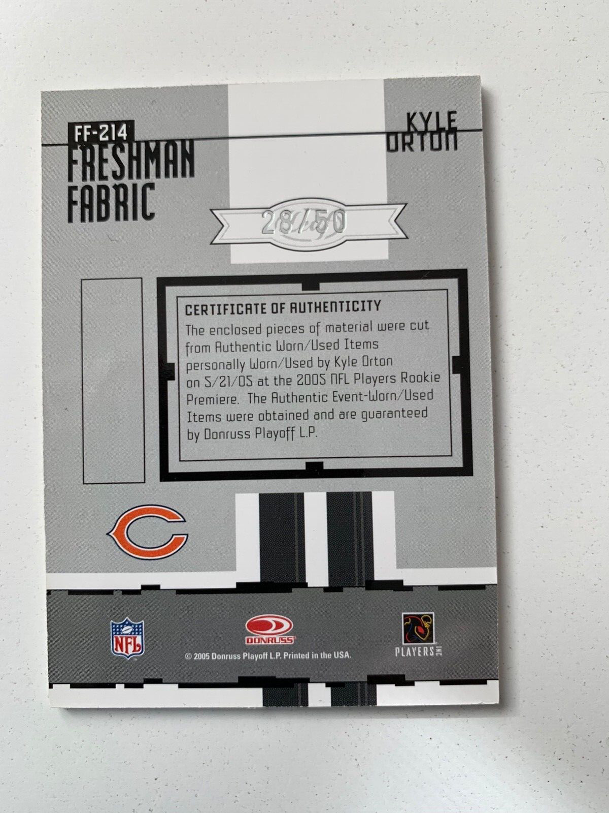 2005 Leaf Certified rc rainbow KYLE ORTON /5 /25/50/150 Chicago Bears