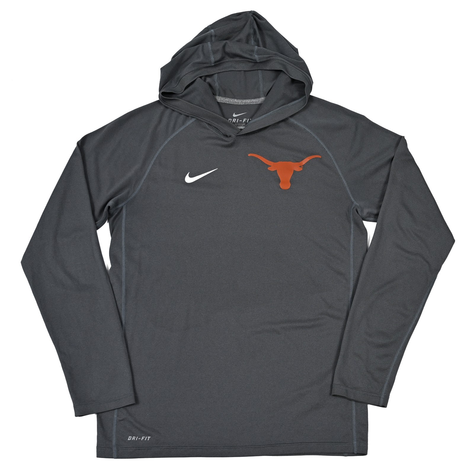 Texas Longhorns Hoodie Shirt Mens Medium Nike Dri-Fit Active Gray Long Sleeve