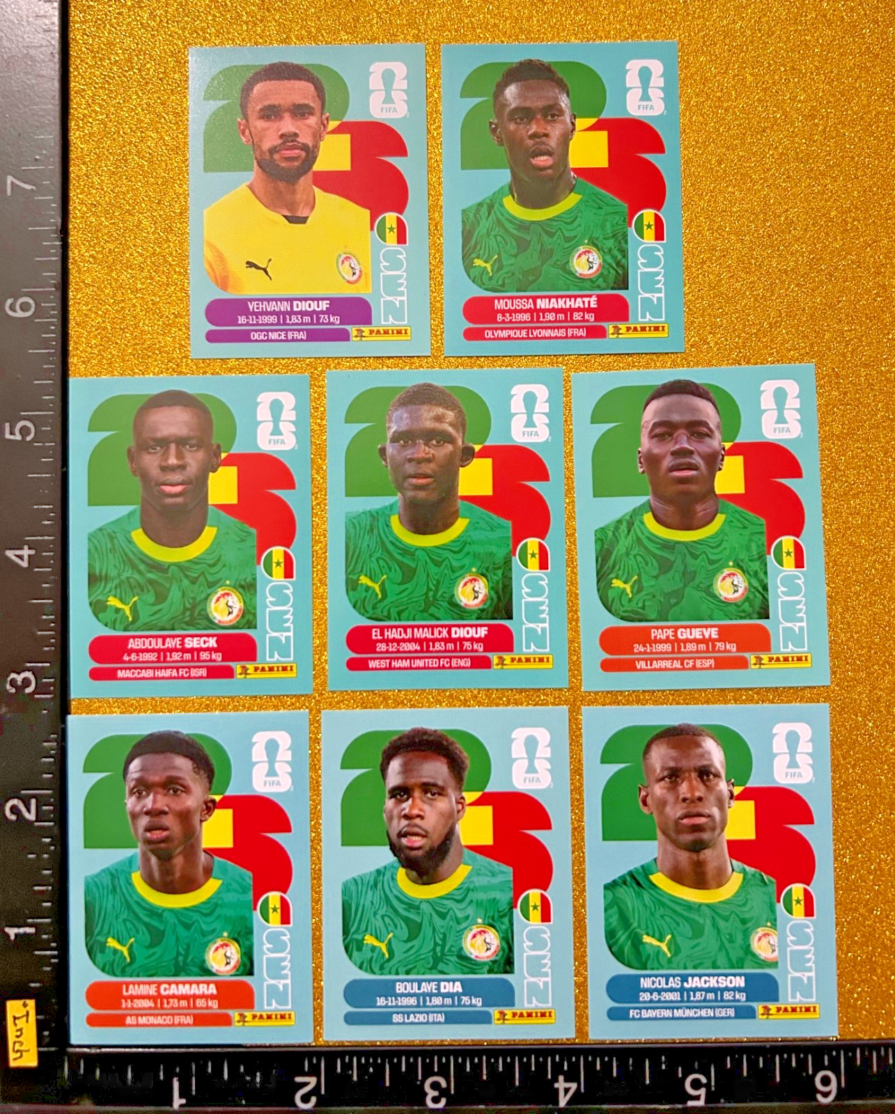 PANINI STICKERS WORLD CUP 2026 USA-MEX-CAN, SET OF 8 BLUE, SENEGAL TEAM