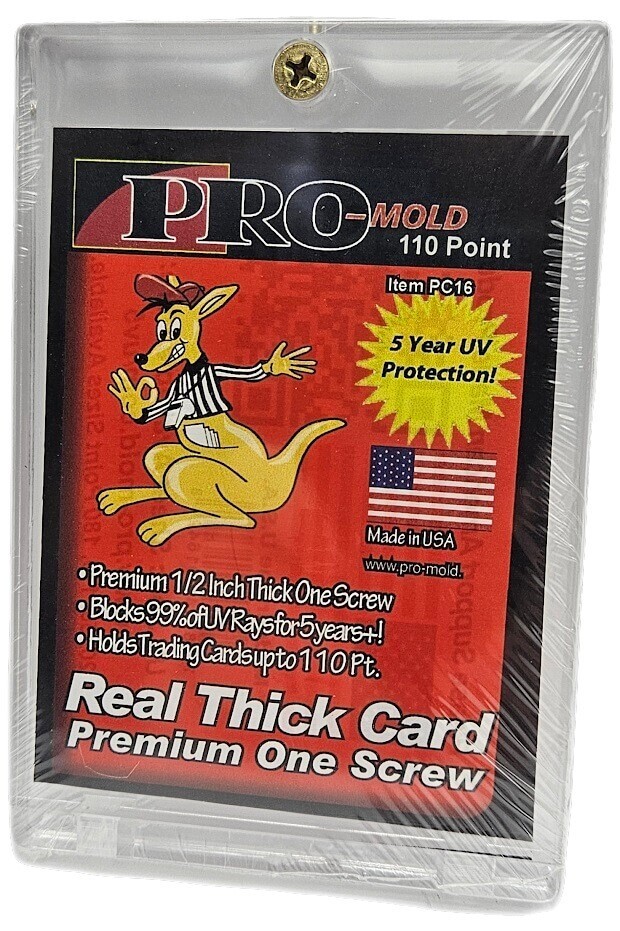 Pro-Mold Deluxe 1/2 Inch Lucite Premium 1-Screw Card Holder 110pt Thick Size