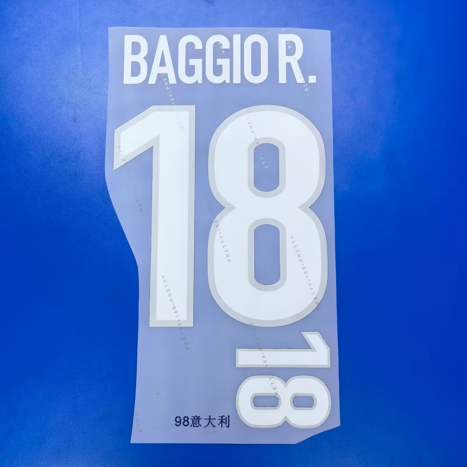 Italy 1998 Roberto Baggio Player Size Nameset ID Print Name & Number