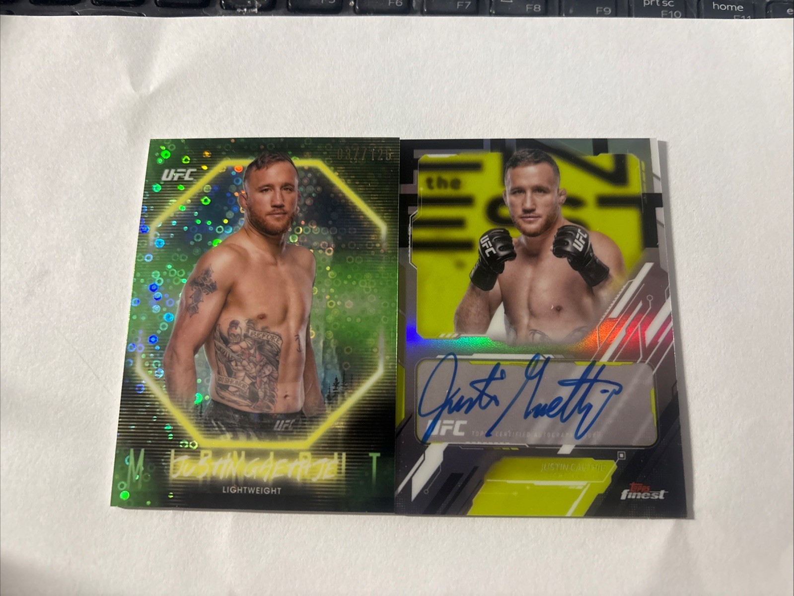 2025 Topps Finest Justin Gaethje On Card Autograph Midnight/125 Combo