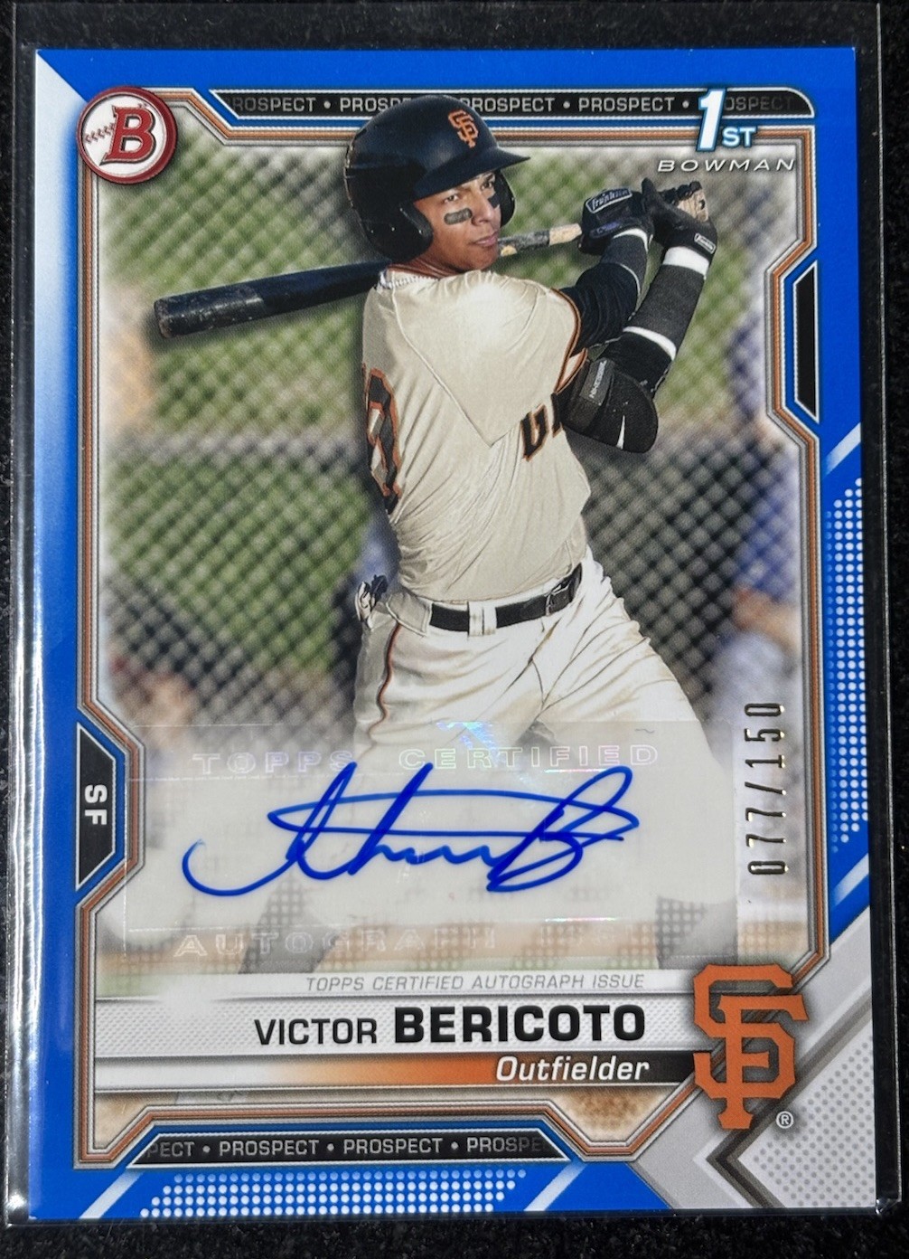 2021 Bowman Victor Bericoto 1st Bowman Blue Auto /150