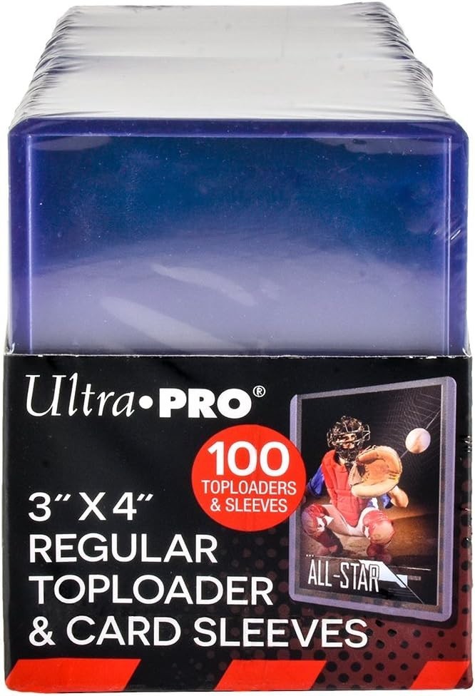 200 Piece Clear Regular Toploaders & Acid-Free Sleeves for Trading Cards – 35pt