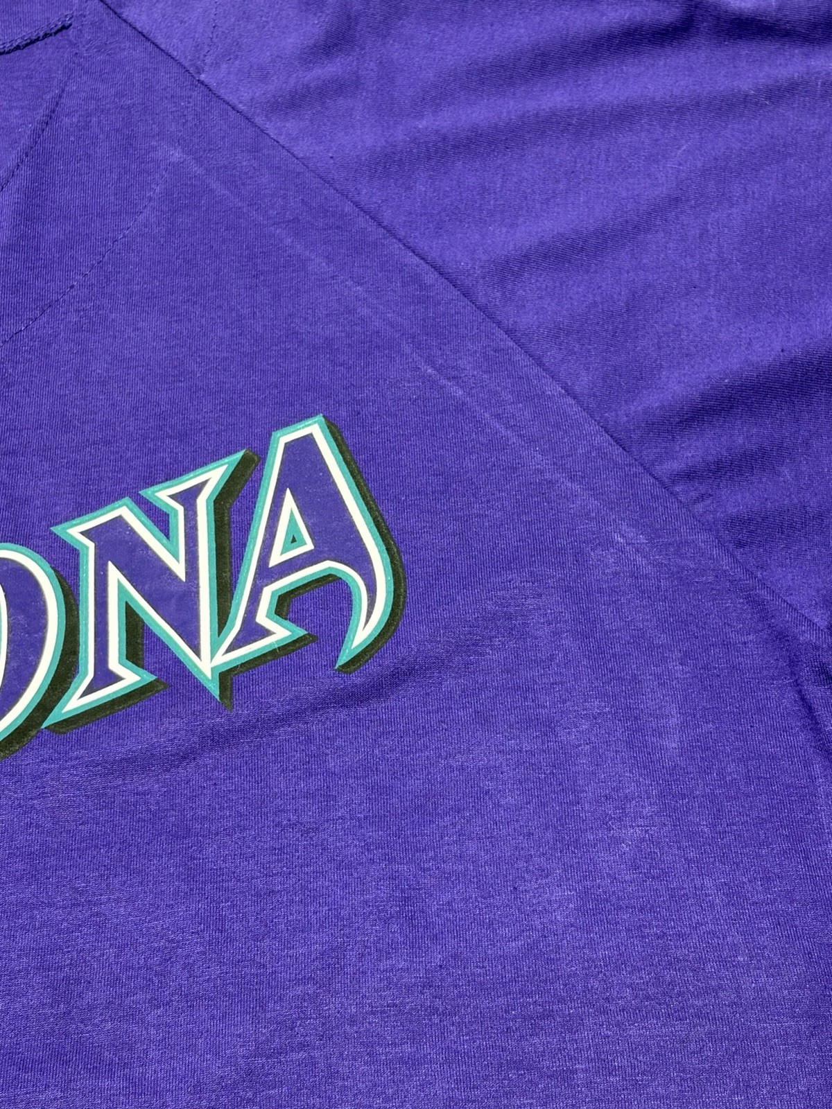 VTG Arizona Diamondbacks Purple Button Baseball Jersey XL Throwback USA Read***