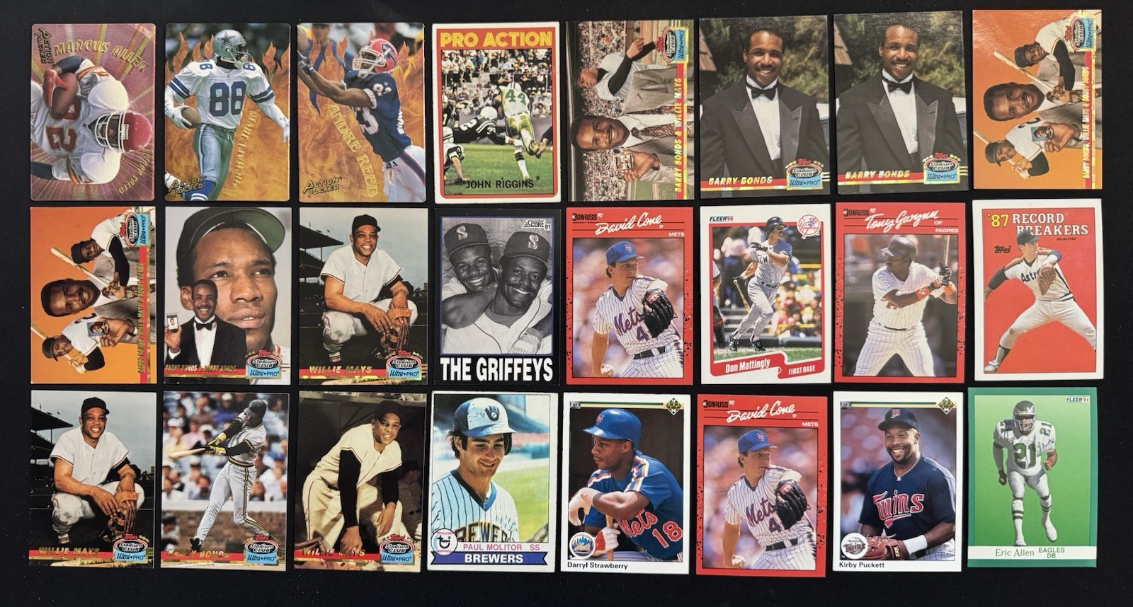 Sports Cards Lot of 72 MLB/NFL/NBA Stars/HOF