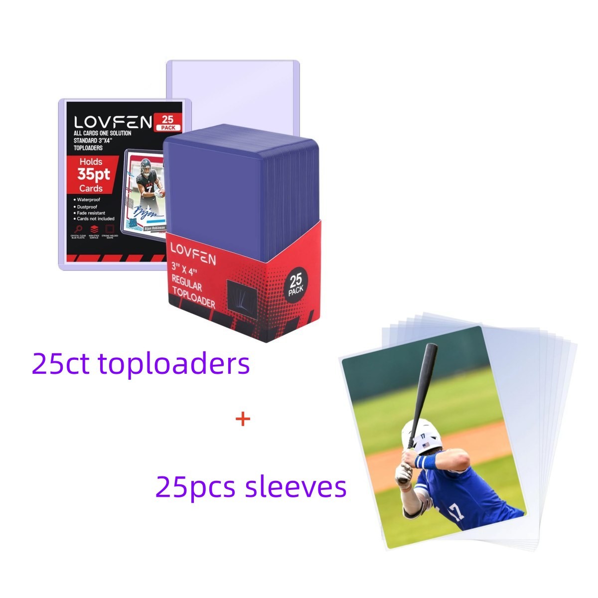 25/100/200/500/1000/2000CT 3″x4″ Toploaders & Sleeves For 35pt TCG (We ARE 26)