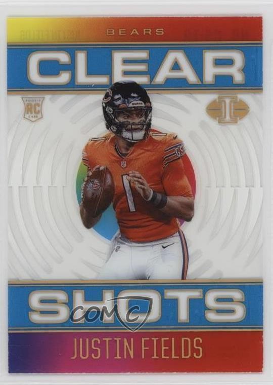 2021 Panini Illusions Clear Shots Light Blue 132/299 Justin Fields Rookie RC us8
