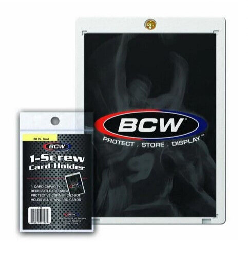 Lot of 10 BCW 20pt 1-Screw Screwdown Standard Trading Card Holders, Recessed