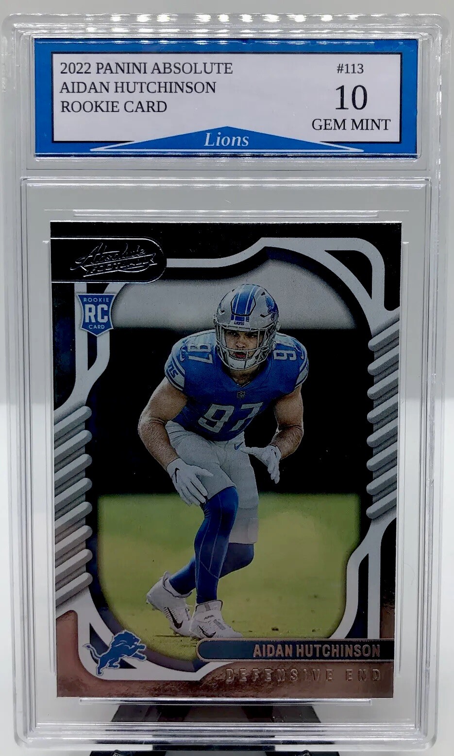 Aidan Hutchinson 2022 Panini Absolute Detroit Lions Rookie Card Gem Mint 10!
